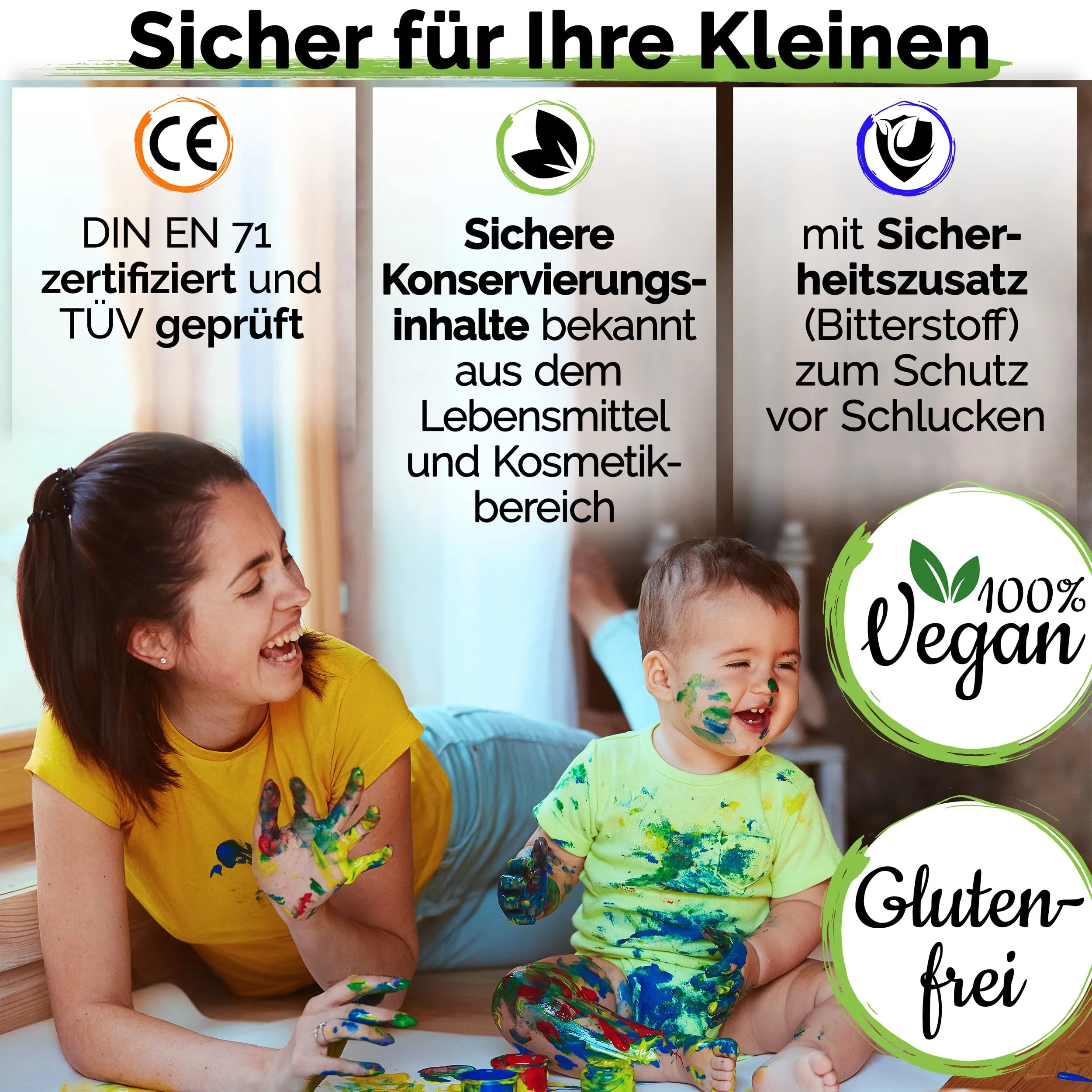 Krevo Art Fingermalfarben – ungiftige & auswaschbare Fingerfarben für Kinder ab 2 Jahre, 6 leuchtende Farben je 60ml, vegan & geruchlos – inkl. kreativer Malvorlagen für extra Malspaß! - Image 7