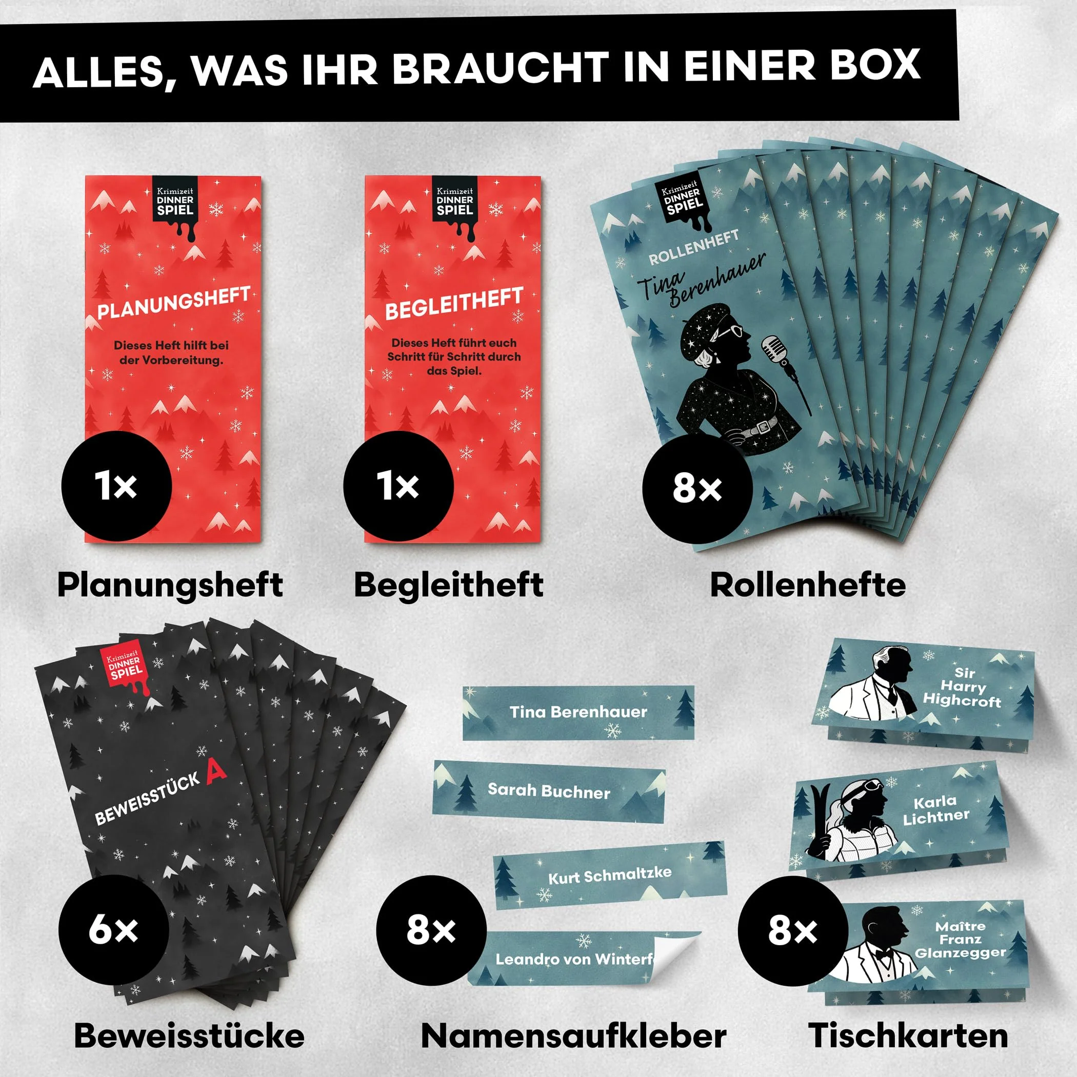 Krimidinner für Zuhause - 6 bis 8 Personen - Mord im Berg-Express - Das spannende Krimispiel ab 16 Jahren - Das unterhaltsame Krimi Dinner Spiel für Erwachsene - Für eine mörderisch Gute Dinnerparty - Image 7