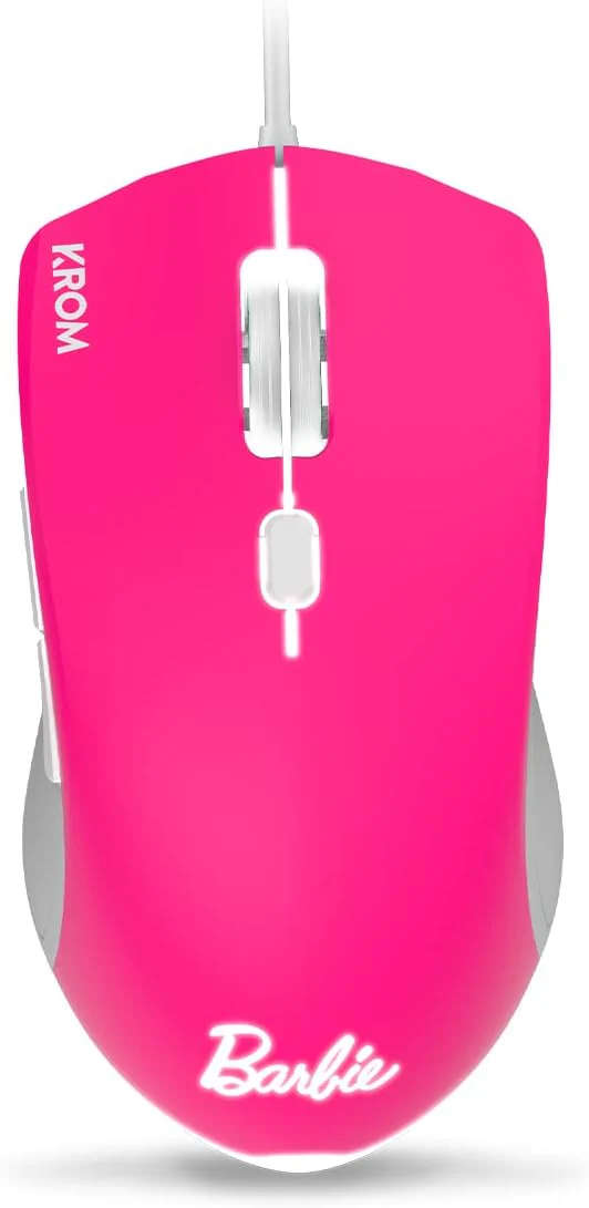 KROM Maus und -Mausunterlage Barbie Edition Kandy - Weiße LED-Membrantastatur, Maus optischem Sensor 6400 DPI, Mause-Matte hat eine Gummibasis, Italienisch Layout, pink - Image 11