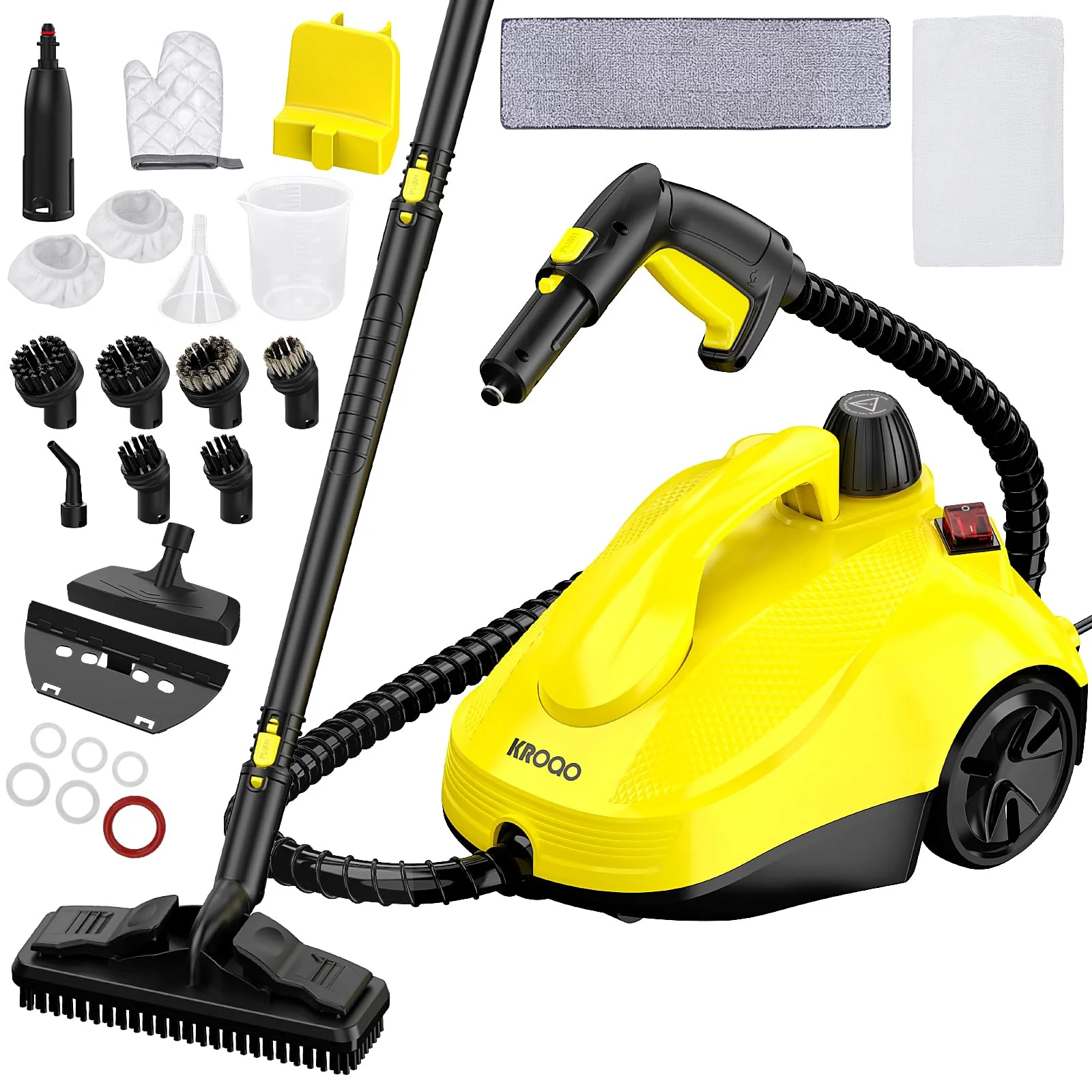 KROQO Dampfreiniger,Mehrzweck-Dampfreiniger Handgerät,Dampfreiniger für alles mit 23-Zubehörteilen,Entfernen von Tapeten,Boden,Teppich,Sofa,Polstermöbel,Auto,Fliesen,Polster,Bad- 1.5L Steam Cleaner - Image 2