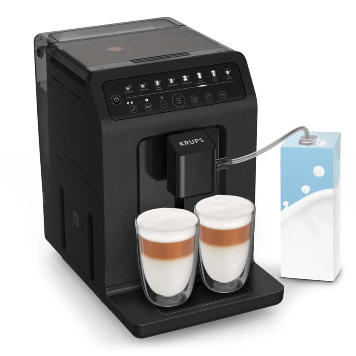 Krups EA897B Evidence ECOdesign Kaffeevollautomat, automatische Espresso & Cappuccino-Funktion, Quattro Force Technologie, One-Touch Tassen mit Milch, 8 Voreinstellungen, Milchsystem, 1450W - Image 10