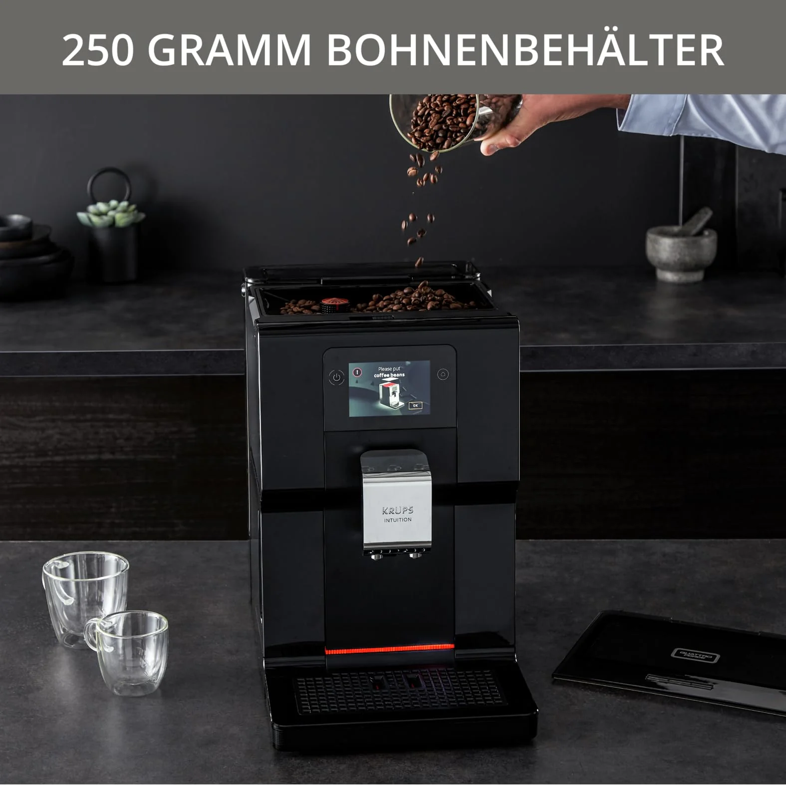 Krups Intuition Preference Kaffeevollautomat mit Smartphone-ähnlicher Bedienung, 3.5" Farb-Touchscreen, Smart Slide Technology, intuitives Lichtsystem, 11 Getränke, Milchbehälter, EA873810 - Image 6