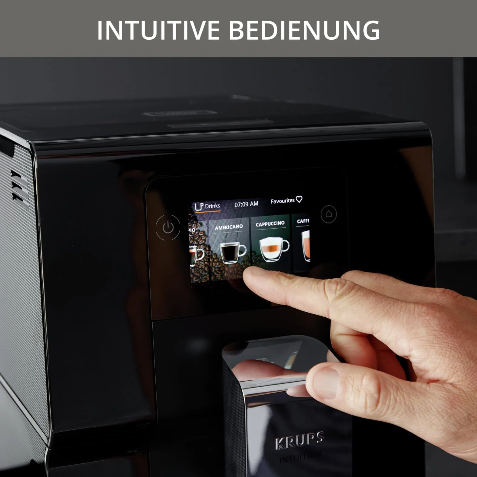 Krups Intuition Preference Kaffeevollautomat mit Smartphone-ähnlicher Bedienung, 3.5" Farb-Touchscreen, Smart Slide Technology, intuitives Lichtsystem, 11 Getränke, Milchbehälter, EA873810 - Image 7