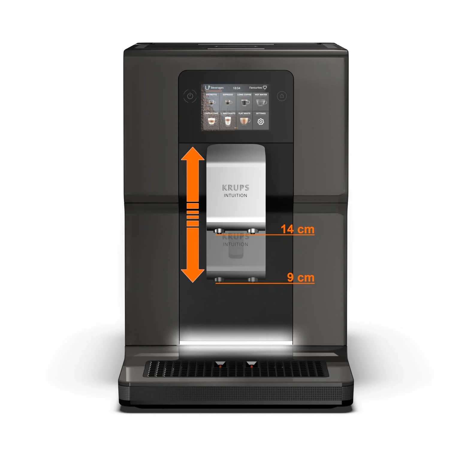 Krups Kaffeevollautomat Intuition Preference, mit Smartphone-ähnlichem 3,5"-Farb-Touchscreen, intuitive farbige Lichtanzeigen, 11 personalisierbare Getränke, Brühgruppe aus Metall, Schwarz, EA872B - Image 11
