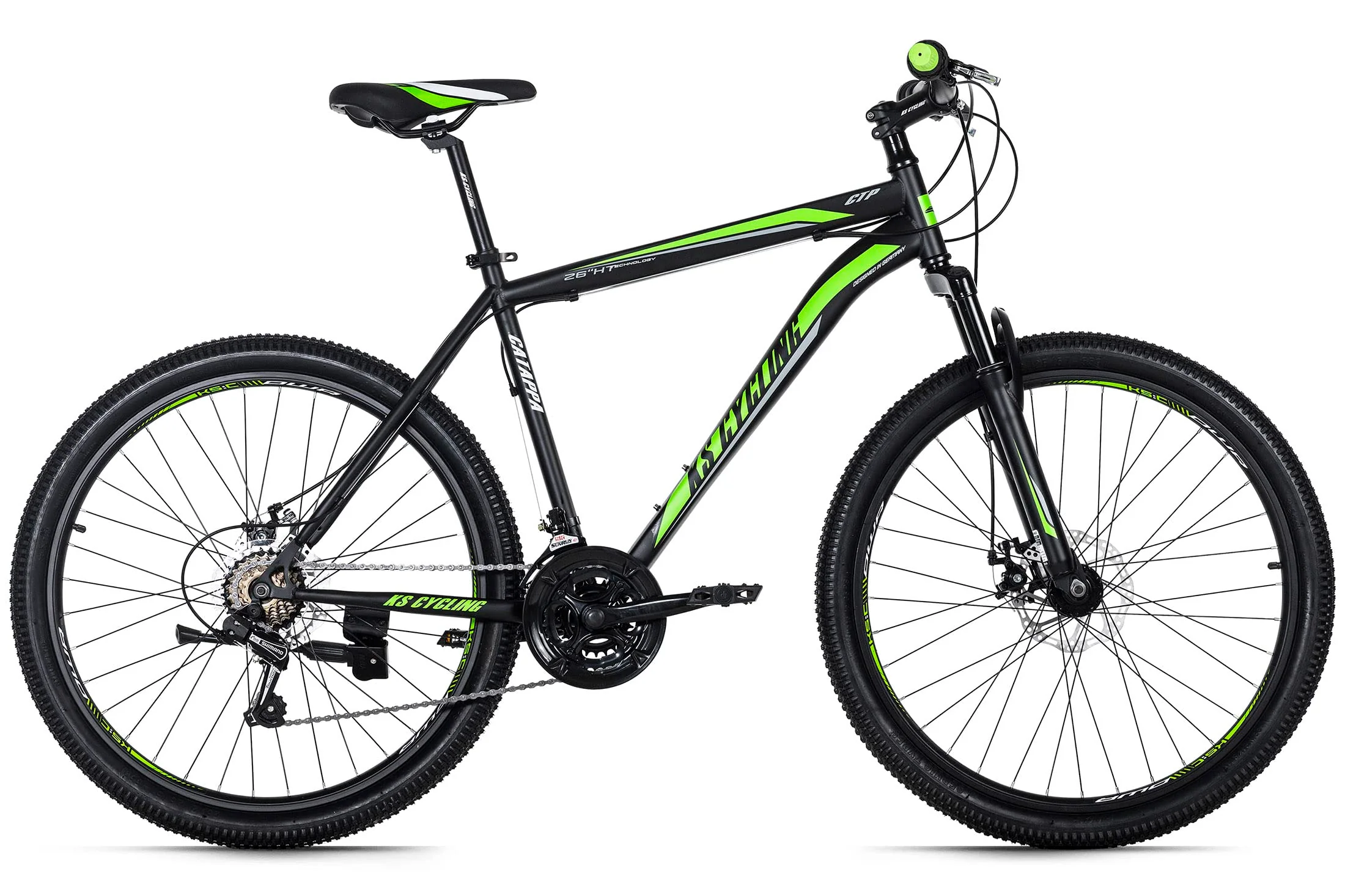 KS Cycling Mountainbike Hardtail 26" Catappa Schwarz (Schwarz-Grün, 26 Zoll, 50 cm) - Image 9