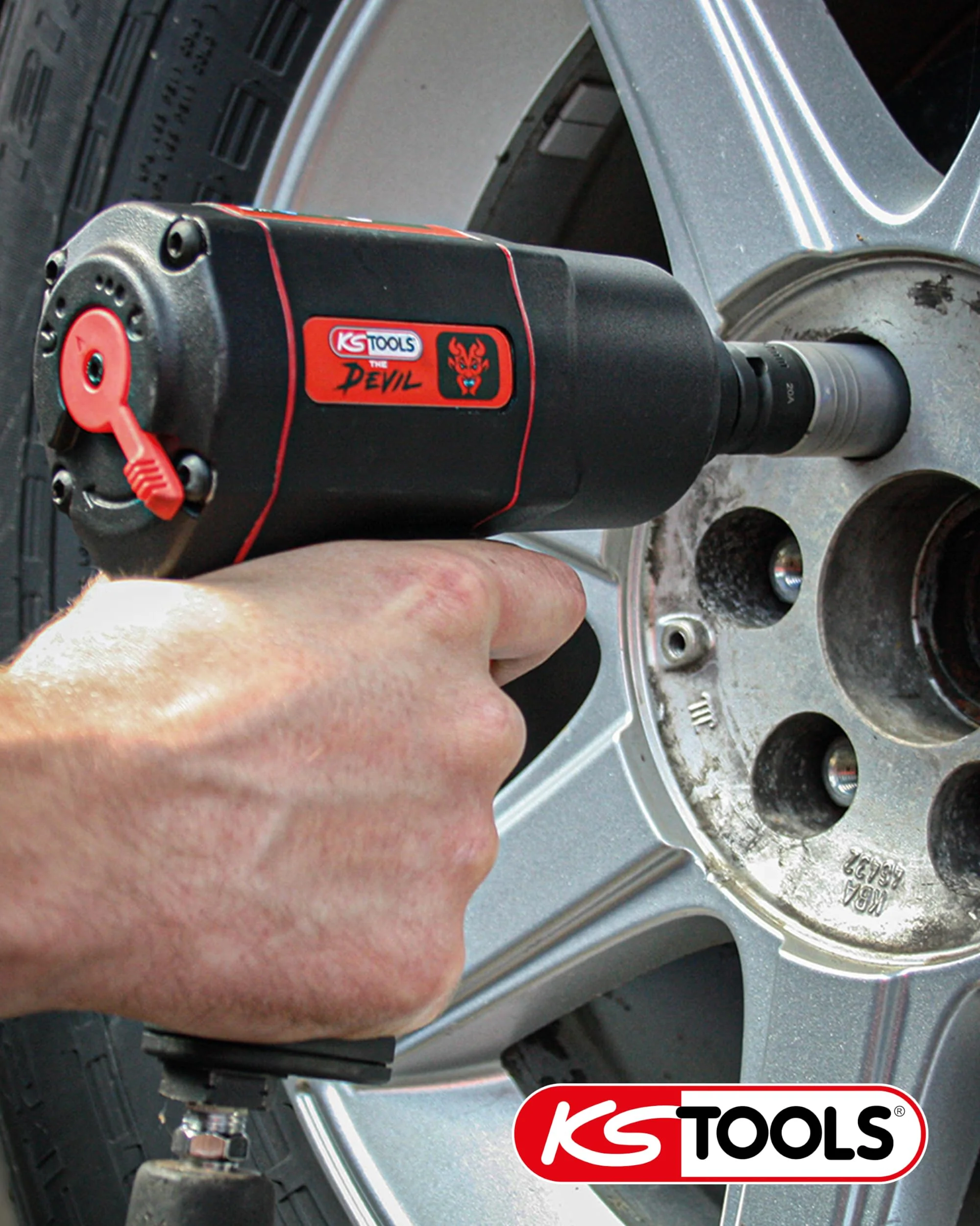 KS Tools THE DEVIL Schlagschrauber Druckluft 515.1200 I Druckluft Schlagschrauber mit praktischem Umschalthebel L/R I Hochleistungs-Doppel-Hammer-Schlagwerk - Image 10