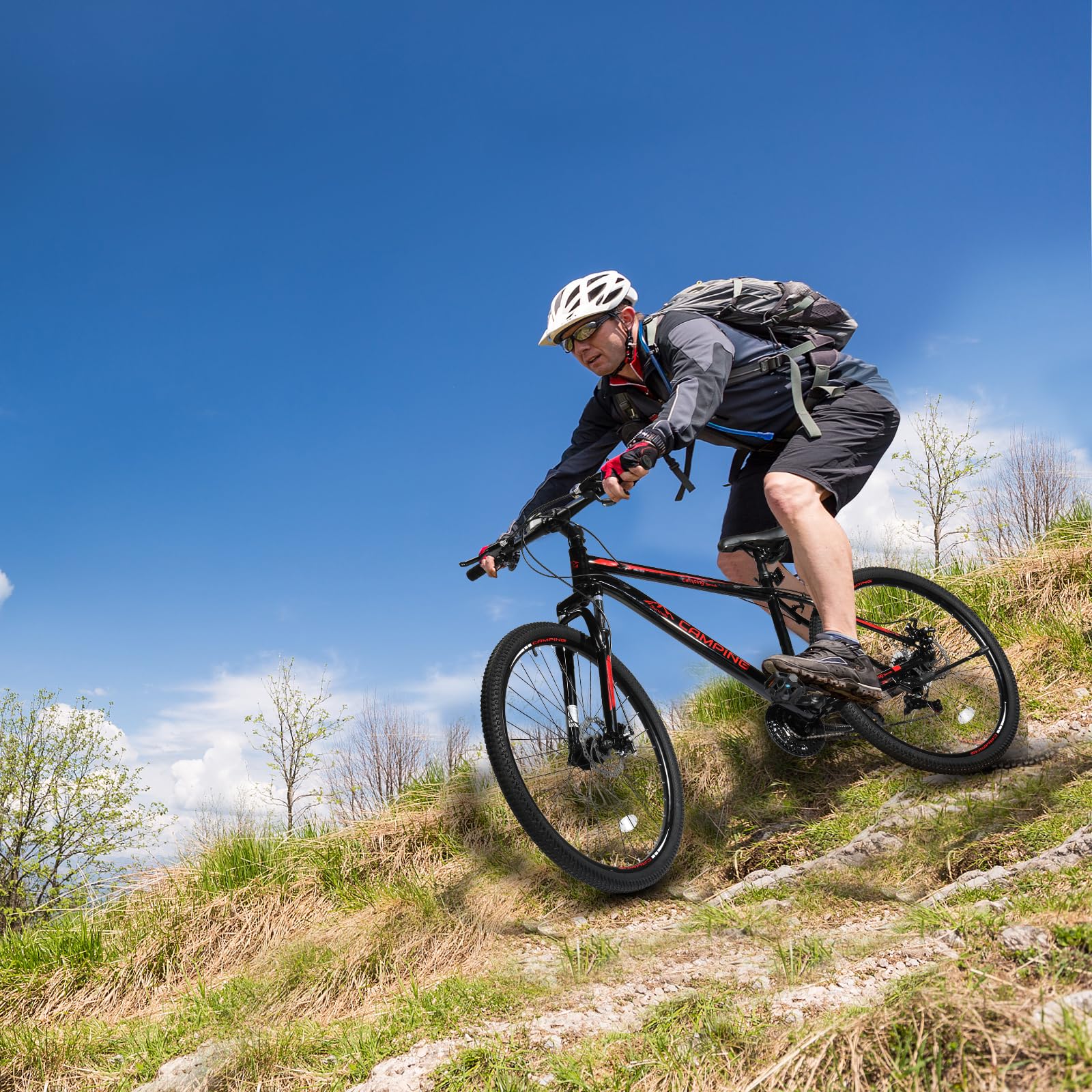 Ktaxon Mountainbike 27,5 Zoll Herren & Damen Mountainbike 21-Gang Erwachsenenfahrräder, Doppelscheibenbremse, Federgabel, Rahmen aus Kohlenstoffstahl (Schwarz) - Image 2