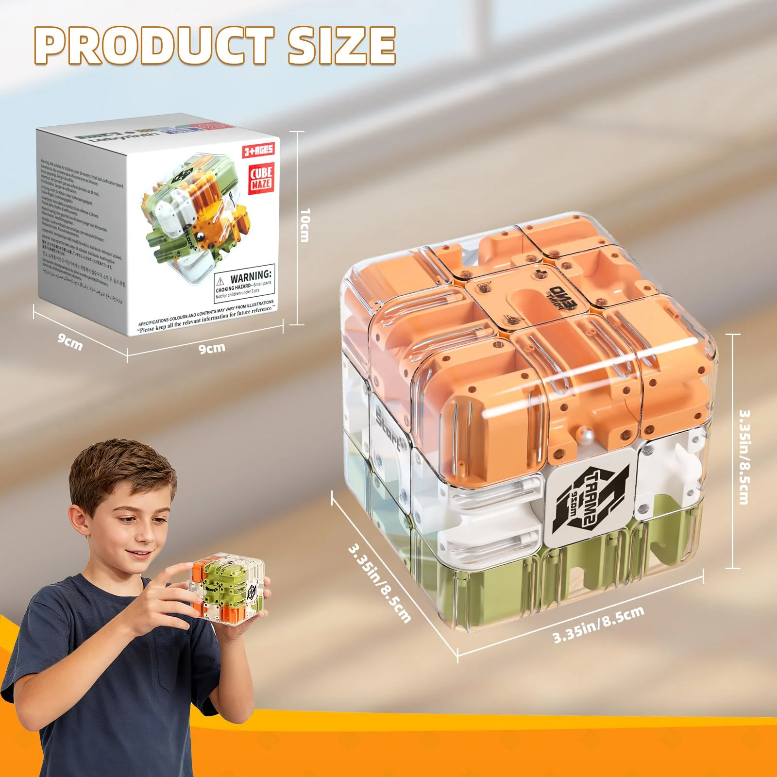 Kugel-Labyrinth-Puzzlewürfel, herausforderndes 3x3-Labyrinth-Puzzle, pädagogisches sensorisches Spielzeug, Anti-Stress-Spielzeug für Erwachsene, Denkspiel mit hohem Schwierigkeitsgrad - Image 2