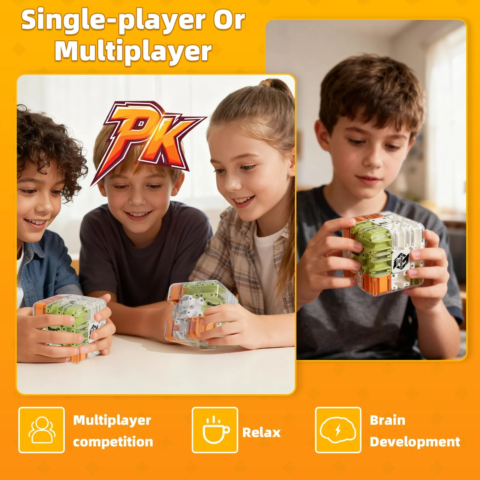 Kugel-Labyrinth-Puzzlewürfel, herausforderndes 3x3-Labyrinth-Puzzle, pädagogisches sensorisches Spielzeug, Anti-Stress-Spielzeug für Erwachsene, Denkspiel mit hohem Schwierigkeitsgrad - Image 4