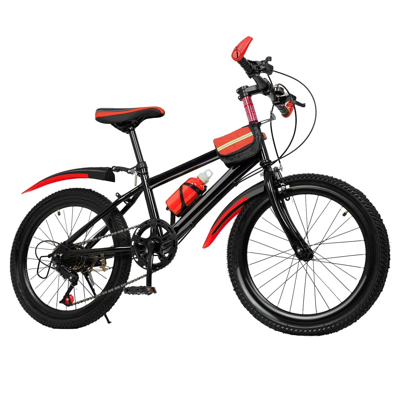 KumuJ 20 Zoll Kinderfahrrad Fahrrad Mountainbike Spielfahrrad Kinderfahrrad,für Mädchen und Jungen - Fahrrad passt 6-13 Jahre alt Verstellbare Höhe (Rot)