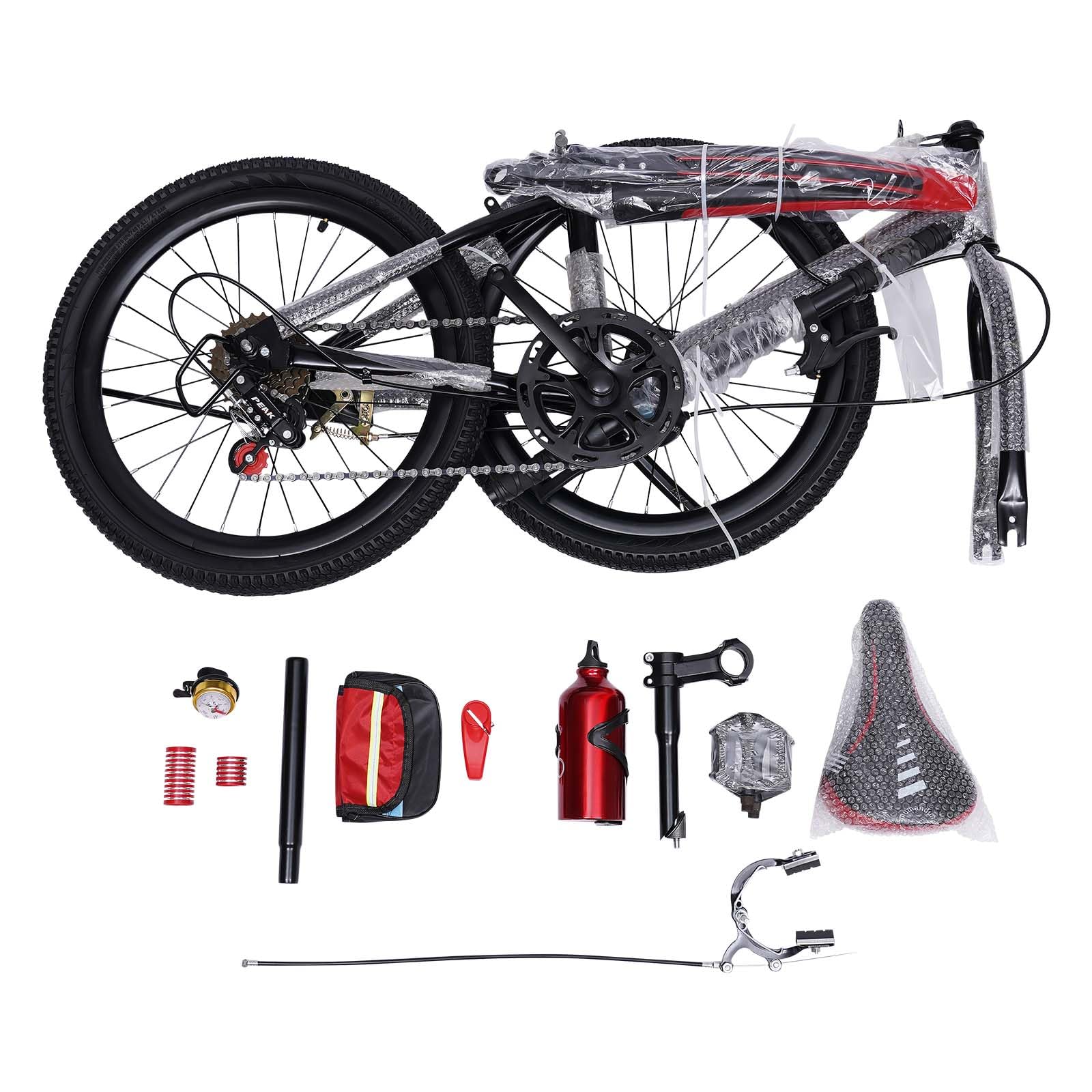 KumuJ 20 Zoll Kinderfahrrad Fahrrad Mountainbike Spielfahrrad Kinderfahrrad,für Mädchen und Jungen - Fahrrad passt 6-13 Jahre alt Verstellbare Höhe (Rot) - Image 2
