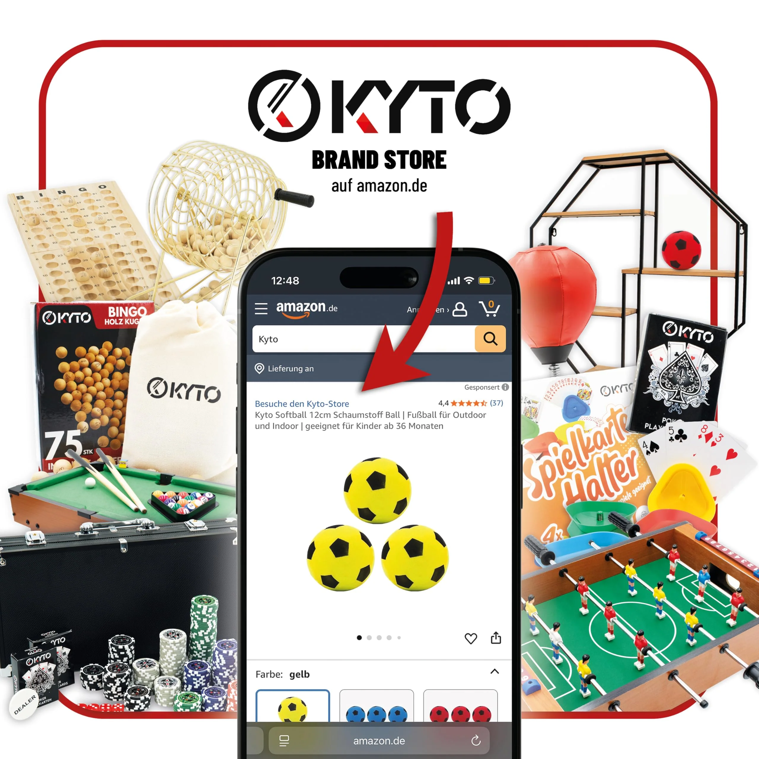 Kyto Großes Bingo Spiel Gold Metalltrommel 150 Chips, 75 Bingo Kugeln und Spielbrett aus Holz, 18 stabile Bingokarten + 500 Bingokarten Papier Erwachsene Kinder - Image 2
