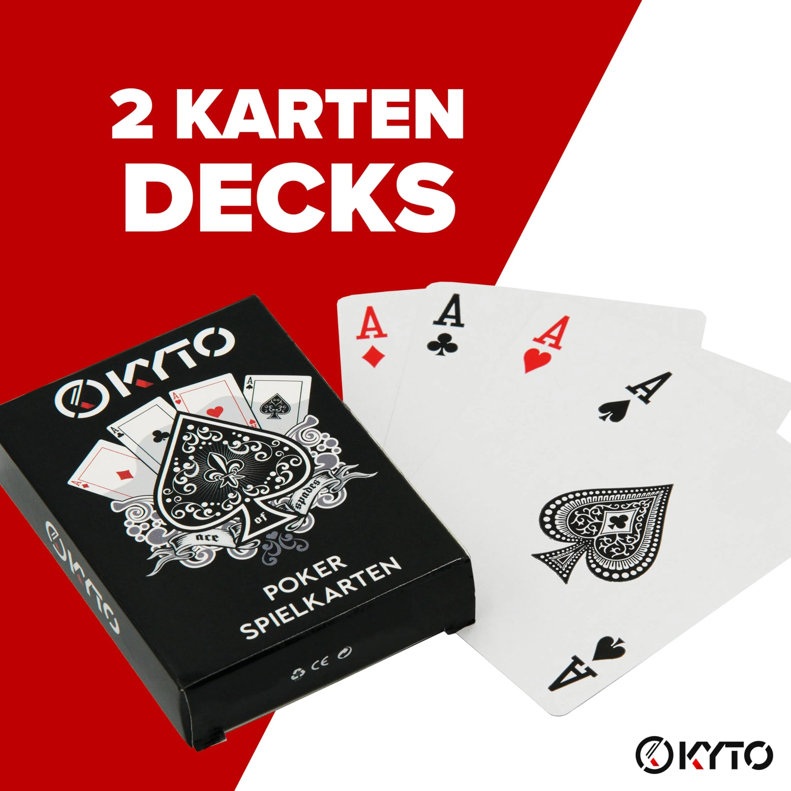 Kyto Pokerkoffer 300-tlg. Poker Set - Ideales Texas Holdem Set - Mit Koffer, Pokerchips, Pokerkarten und Pokermatte - Perfektes Pokerspiel für Profis und Anfänger im Cash Game und Turnier Poker - Image 5