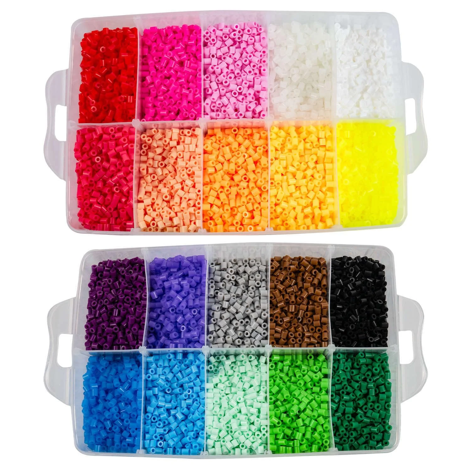 La Manuli Bügelperlenset 24000 Stück Bügelperlen mit Steckplatten, Vorlagen und Zubehör, 5mm Midi Größe (20 Farben + im Dunkeln Leuchten) XXL Bastel Set für Jungen und Mädchen - Image 4