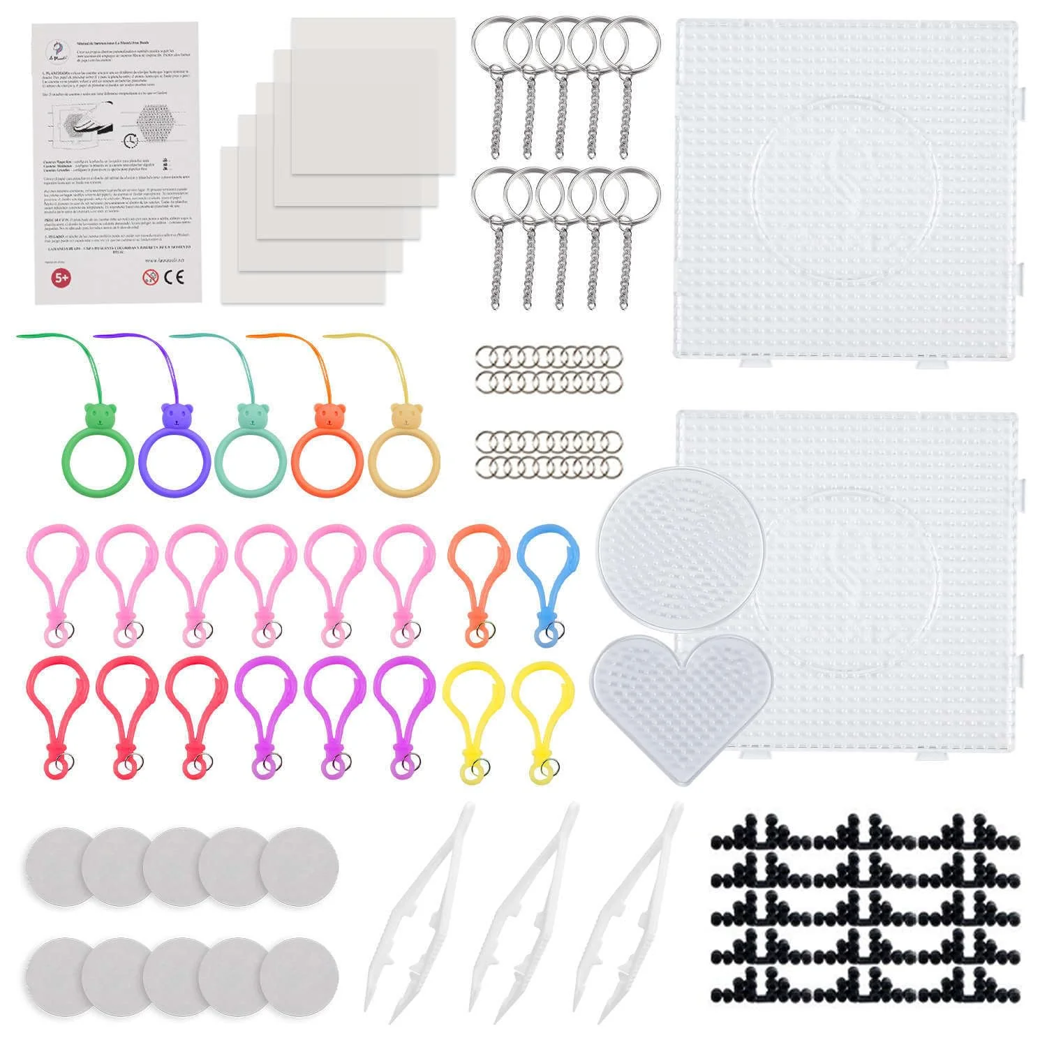 La Manuli Bügelperlenset 24000 Stück Bügelperlen mit Steckplatten, Vorlagen und Zubehör, 5mm Midi Größe (20 Farben + im Dunkeln Leuchten) XXL Bastel Set für Jungen und Mädchen - Image 5