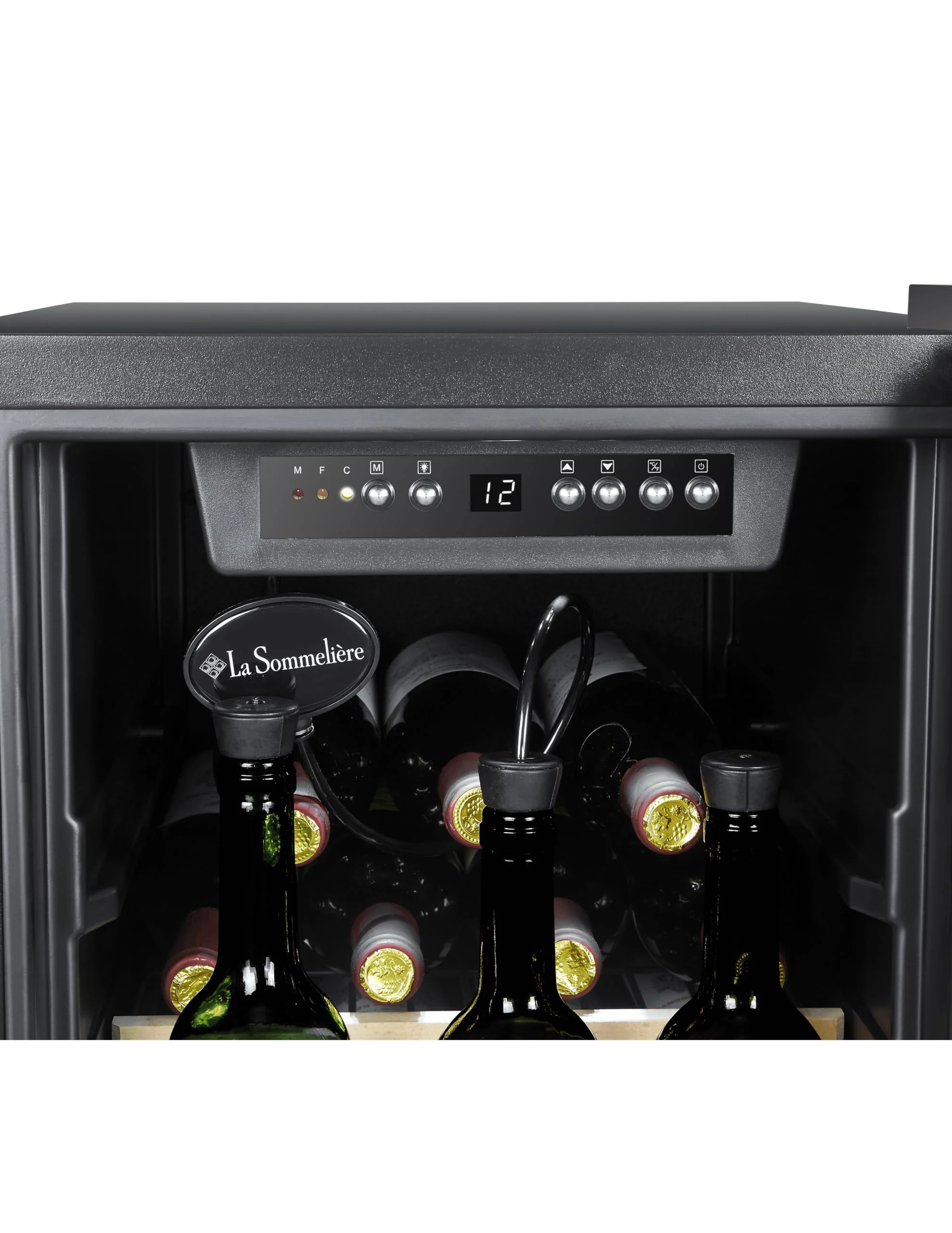 La Sommeliere - Weinkühlschrank LS38BLACK, 38Flaschen, Temperier-Servier-Weinschrank, Glastür aus UV-undurchlässigem Glas, Temperaturbereich von 5°C bis 20°C, freistehend - Image 5