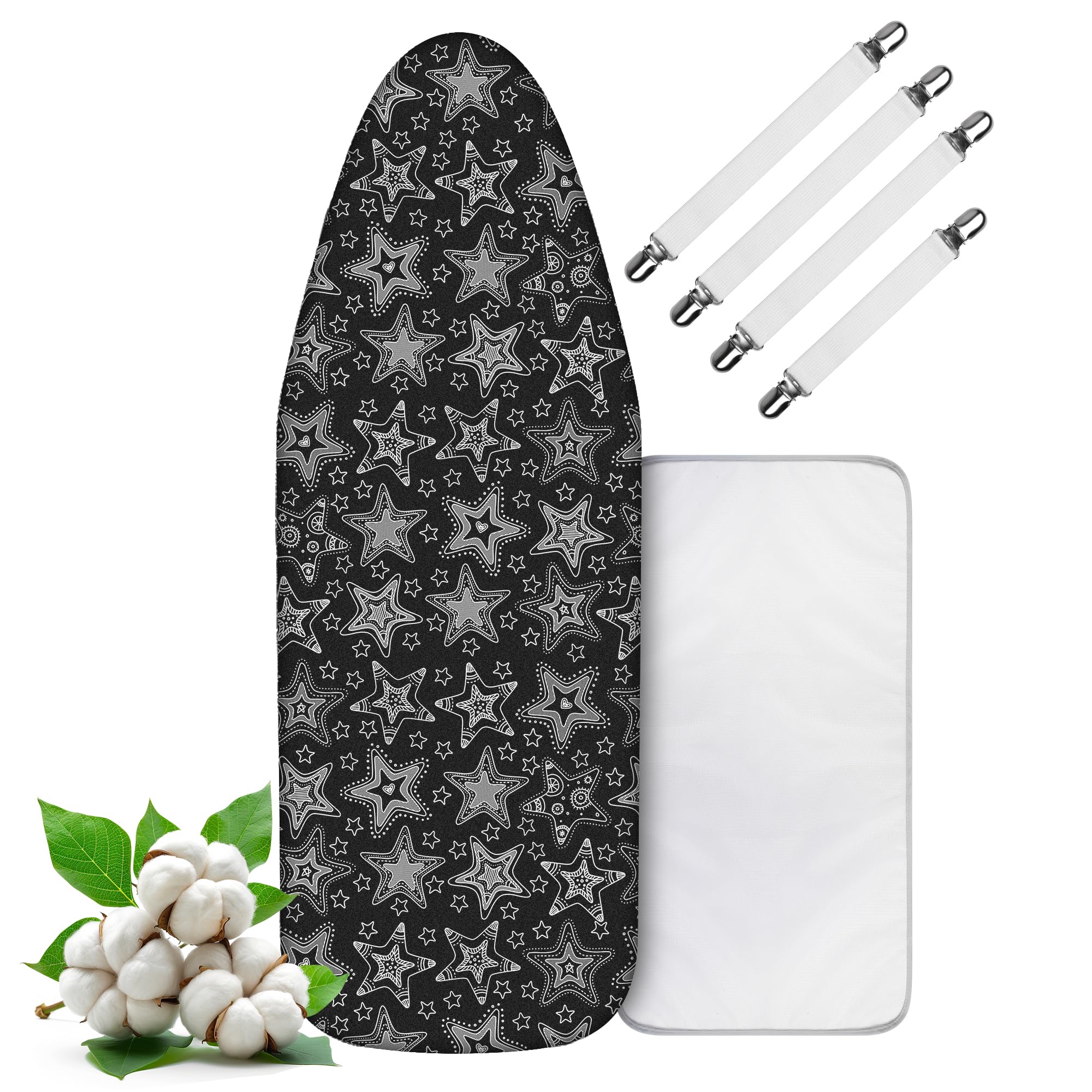 LaFleurs® Bügelbrettbezug 120x40 I mit Bügeltuch I Bügeltischbezug für Dampfbügeleisen I Baumwolle Komfortpolster I für 110-122cm x 30-40cm Bügelbrett I Bügelbrettbezug für Dampfbügelstation - Image 3