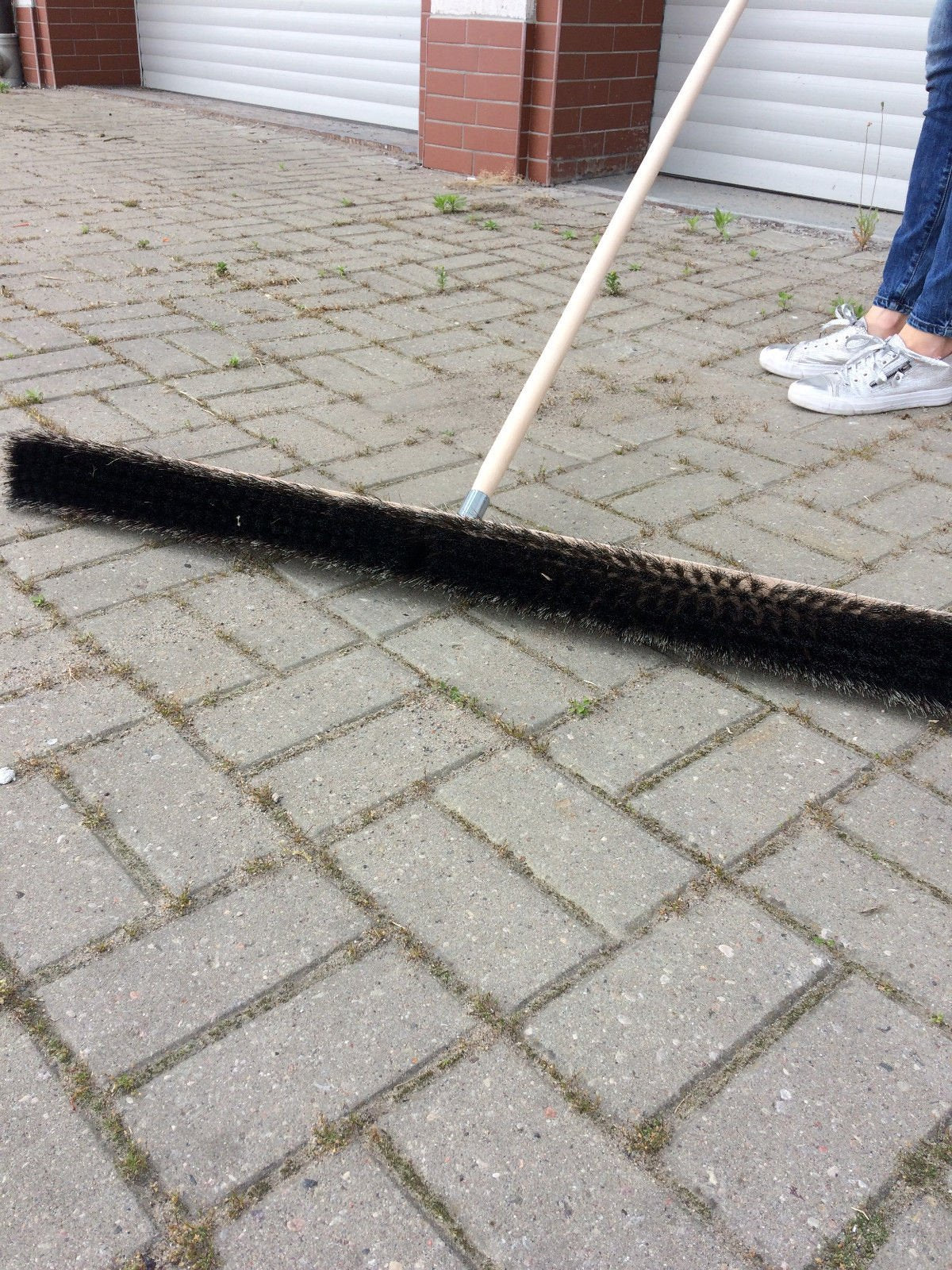 laguz Straßenbesen 100cm breit Besen Saalbesen Kehrbesen mit Buchestiel 150cm - Image 2