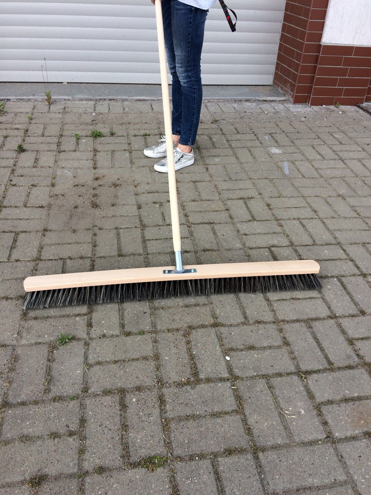 laguz Straßenbesen 100cm breit Besen Saalbesen Kehrbesen mit Buchestiel 150cm - Image 7