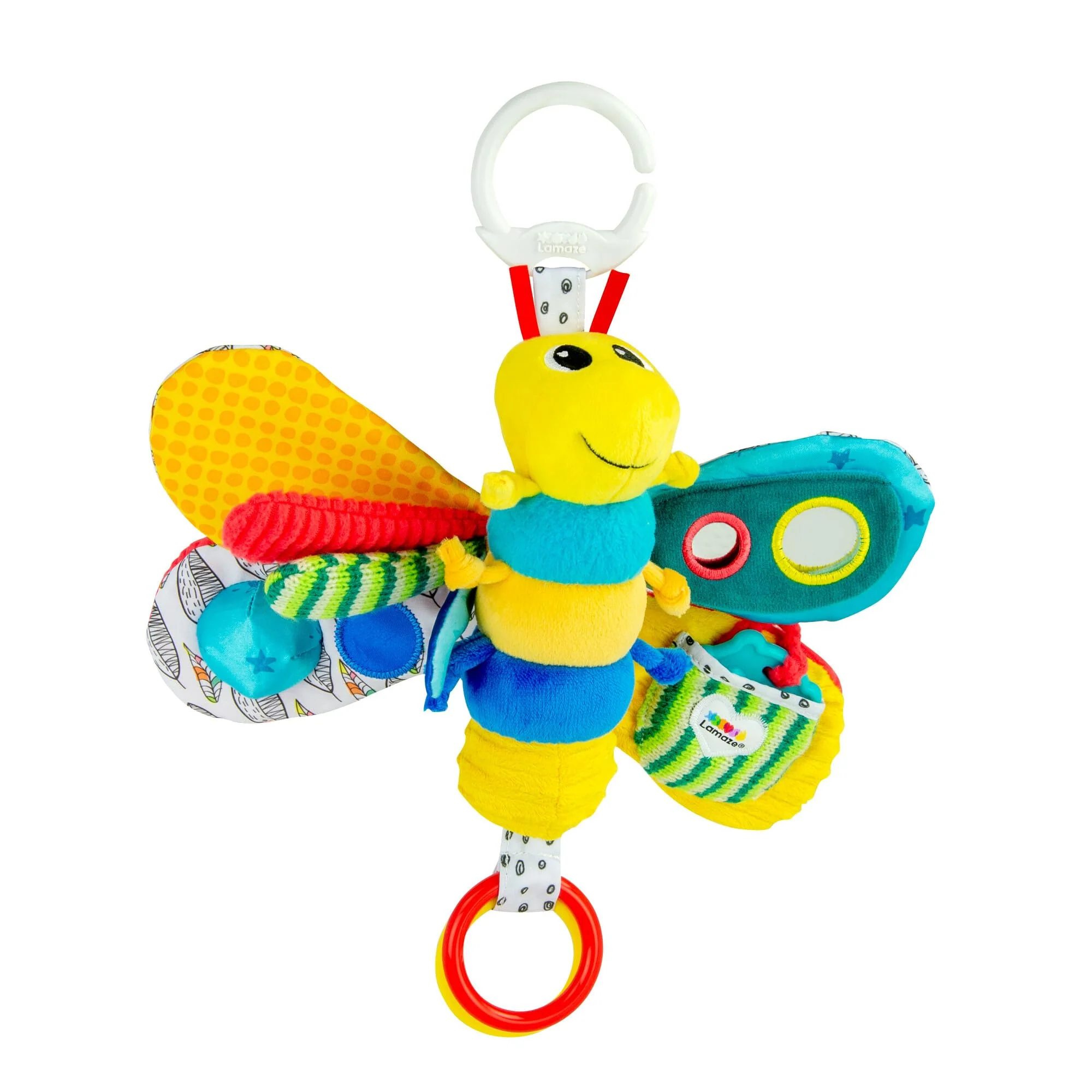 Lamaze Baby Spielzeug "Freddie, das Glühwürmchen" Clip & Go, Hochwertiges Kleinkindspielzeug, Greifling Anhänger zur Stärkung der Eltern-Kind-Beziehung,ab 0 Monaten, Multi Colours