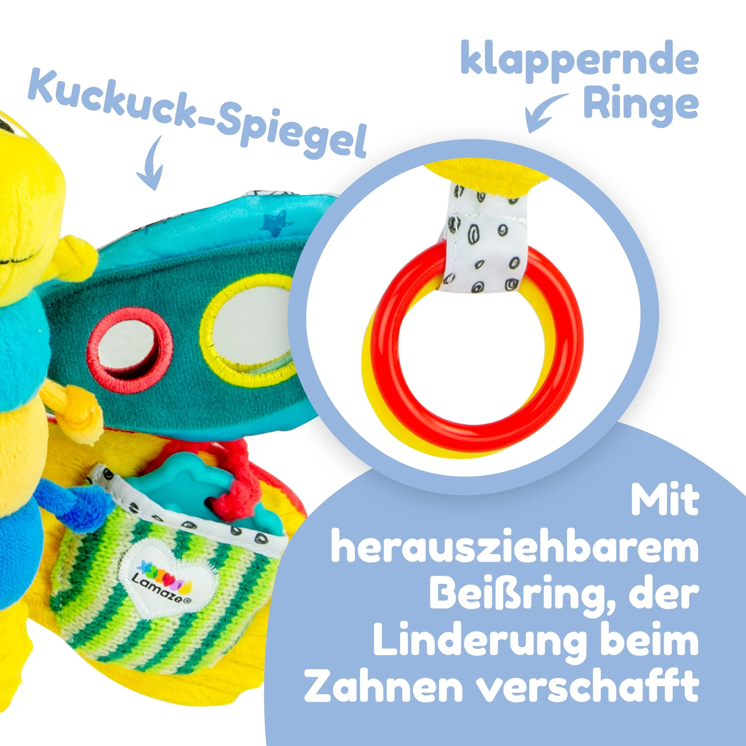 Lamaze Baby Spielzeug "Freddie, das Glühwürmchen" Clip & Go, Hochwertiges Kleinkindspielzeug, Greifling Anhänger zur Stärkung der Eltern-Kind-Beziehung,ab 0 Monaten, Multi Colours - Image 5