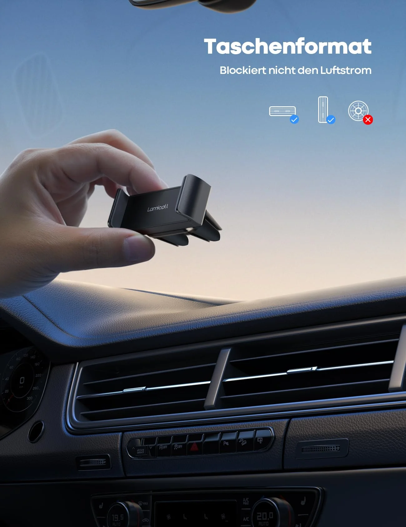 Lamicall Handy Autohalterung, Auto Vent Halterung - Universal 360° KFZ Lüftung Halter für iPhone 17 16 15 14 Pro Max Plus Air, SE, 13 12 Pro Max Mini, 11 Pro, Xs, XR, Samsung S25, Huawei, Smartphone - Image 4