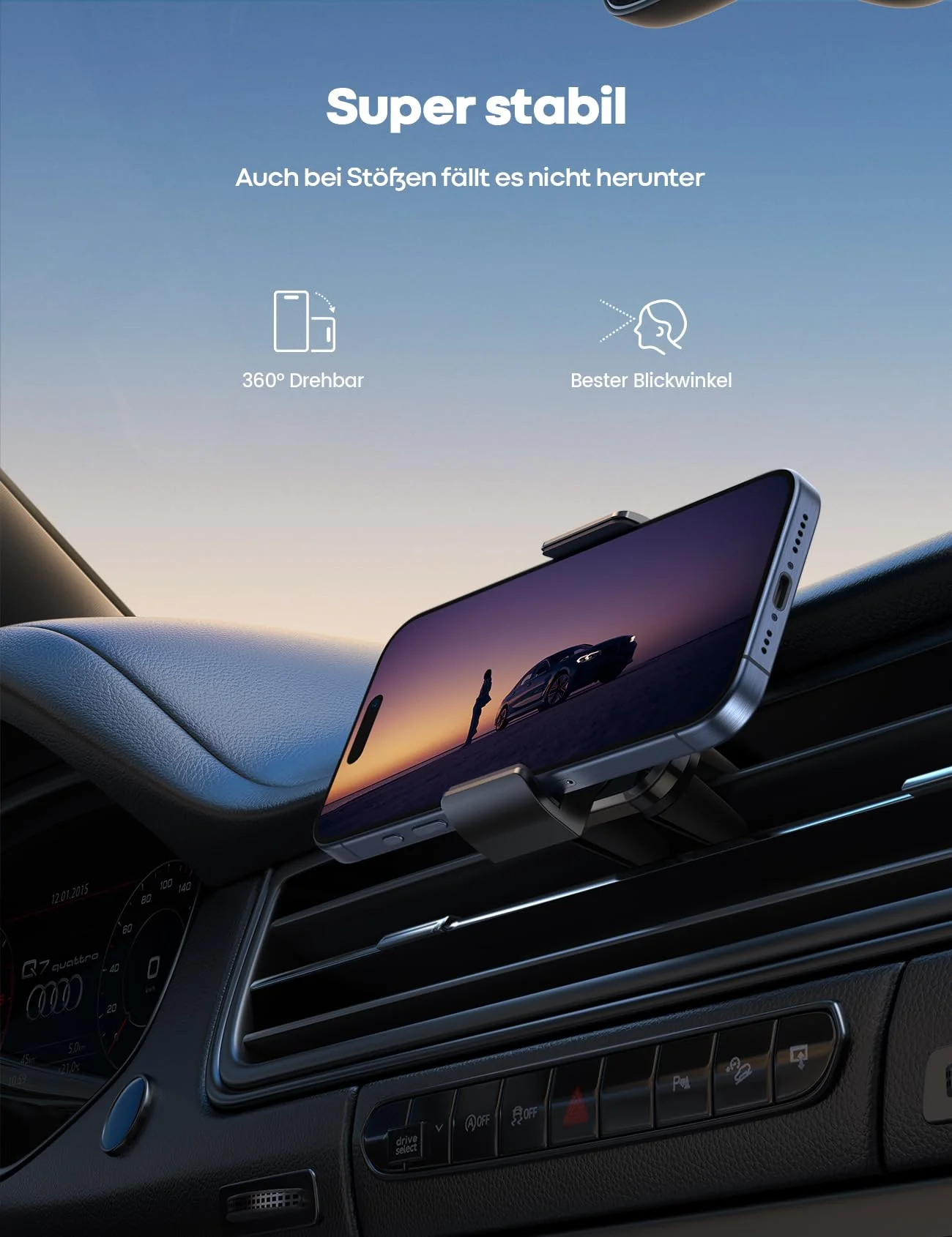Lamicall Handy Autohalterung, Auto Vent Halterung - Universal 360° KFZ Lüftung Halter für iPhone 17 16 15 14 Pro Max Plus Air, SE, 13 12 Pro Max Mini, 11 Pro, Xs, XR, Samsung S25, Huawei, Smartphone - Image 6