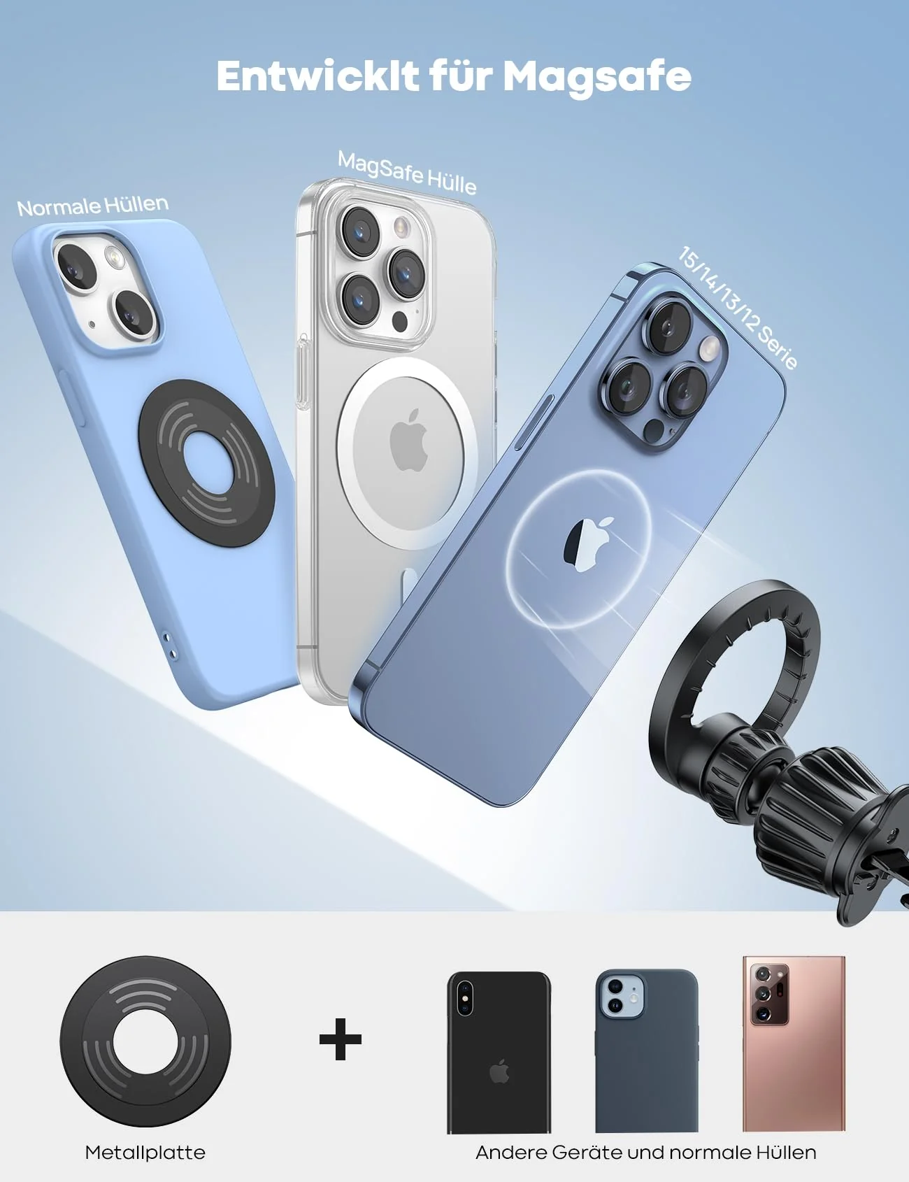 Lamicall Handyhalterung Auto für MagSafe Autohalterung - [20x N52 Magnet] Universal Magnetische Handyhalter Auto, Lüftung KFZ Handyhalterung für iPhone 17 16 15 14 13 Pro Max Magsafe Hülle Smartphone - Image 5