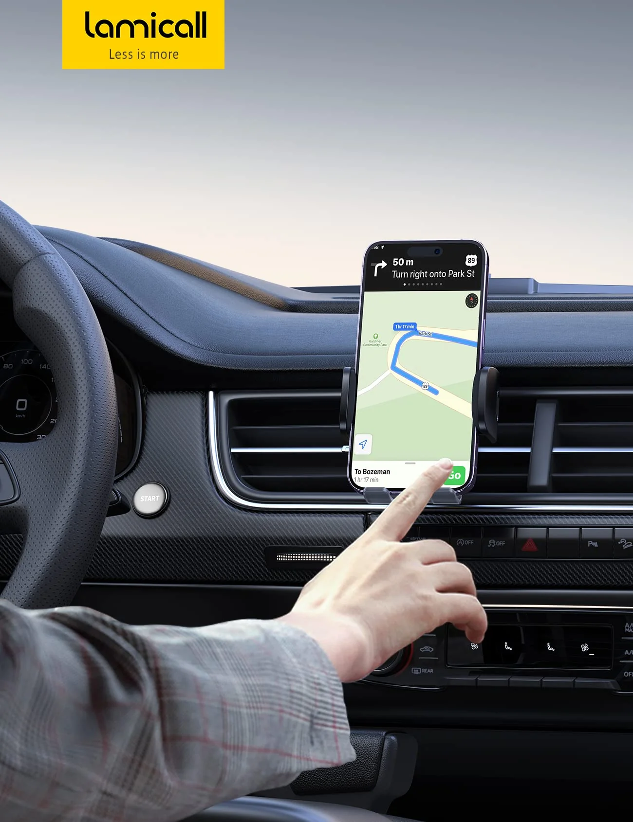 Lamicall Handyhalterung Auto, Handy Autohalterung - [2025 Federclip] Universal Lüftung Handyhalter Auto, 360 Grad Vent KFZ Halterung für iPhone 17/16/15/14/13 Pro Max Plus, Samsung 4-7 Zoll Smartphone - Image 2