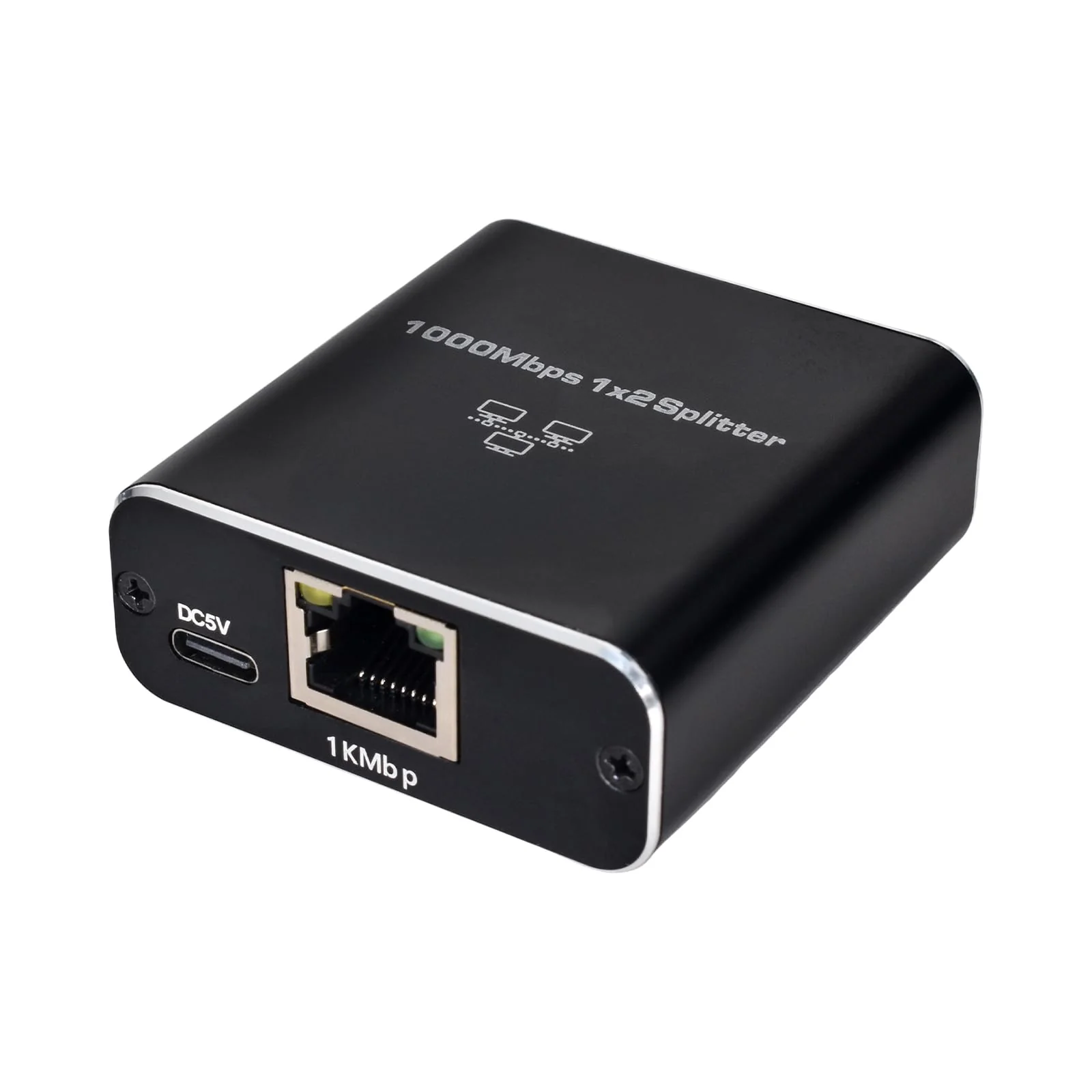 LAN Splitter 1 auf 2 1000Mbps Ethernet Splitter, LAN Switch 2 Port, Netzwerk-Switches, Gigabit Ethernet Switch, LAN Netzwerk-Splitter mit Type-C für Computer Hub Switch Router Set-Top Box Digital TV - Image 3