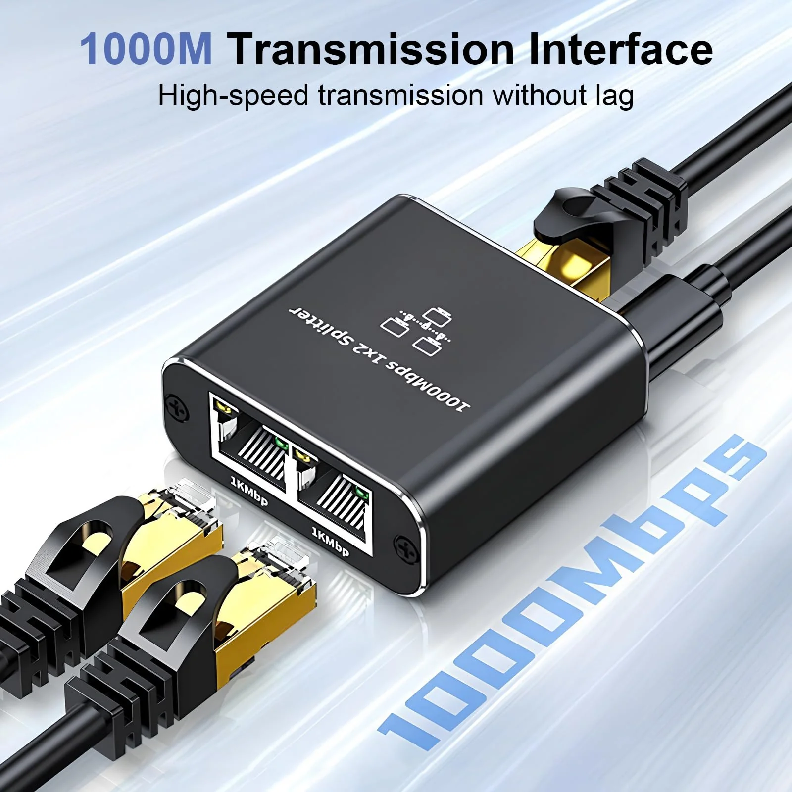LAN Splitter 1 auf 2 1000Mbps Ethernet Splitter, LAN Switch 2 Port, Netzwerk-Switches, Gigabit Ethernet Switch, LAN Netzwerk-Splitter mit Type-C für Computer Hub Switch Router Set-Top Box Digital TV - Image 6