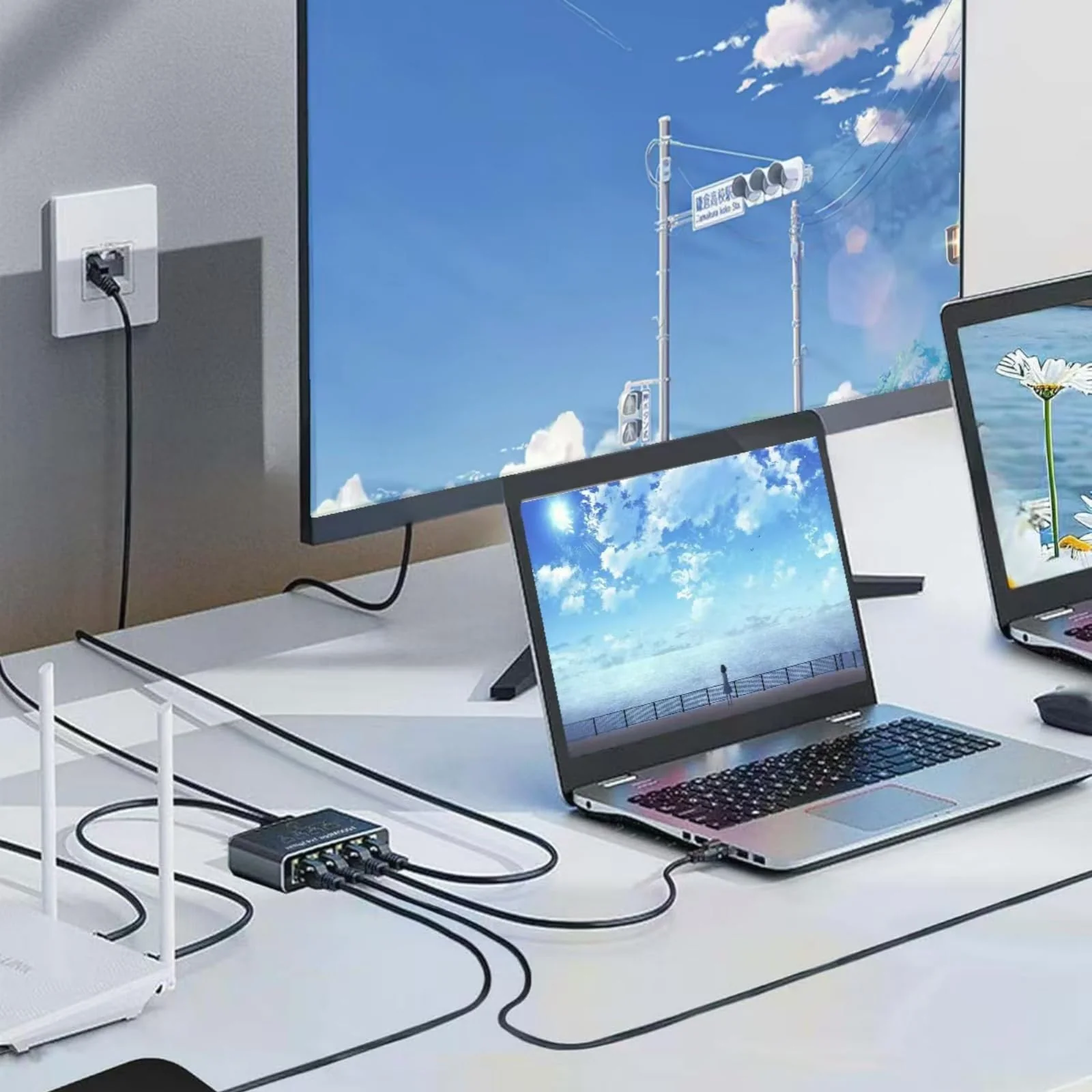 LAN Splitter 1 bis 4, 1000 Mbit/s Ethernet Splitter Geeignet für Cat6/7/8 Kabel, 4 Geräte gleichzeitige Vernetzung, Netzwerk Switch für Computer, Hubs, Switches, Router, Set-Top-Boxen. - Image 13