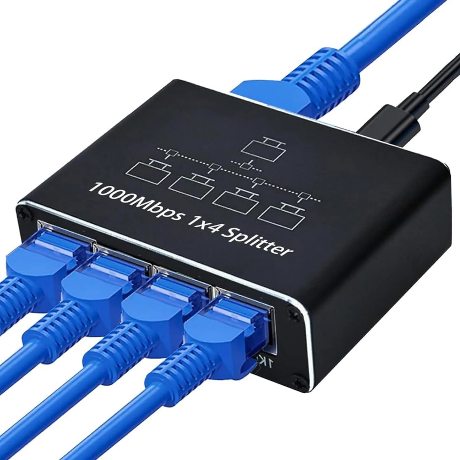 LAN Splitter 1 bis 4, 1000 Mbit/s Ethernet Splitter Geeignet für Cat6/7/8 Kabel, 4 Geräte gleichzeitige Vernetzung, Netzwerk Switch für Computer, Hubs, Switches, Router, Set-Top-Boxen. - Image 4