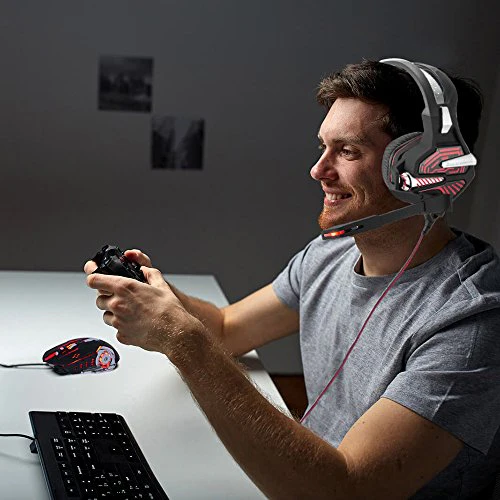 Lancoon Gaming Maus Verdrahtete, Optische SpielmäUse Mit 6 Tasten, 4 Hintergrundbeleuchtungen, Ergonomische Griffe Und 4 DPI Einstellstufen FüR PC, Laptop Und Mac - GM05 Schwarz - Image 2