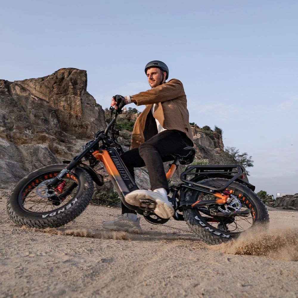 LANKELEISI RX800 Plus E Bike 20 Zoll Elektrofahrräder für Herren und Damen, Vollfederung E-Fahrrad mit 48V 20Ah Wechselakku, 7 Gang Fatbike, Reichweite bis zu 150 Km - Image 4