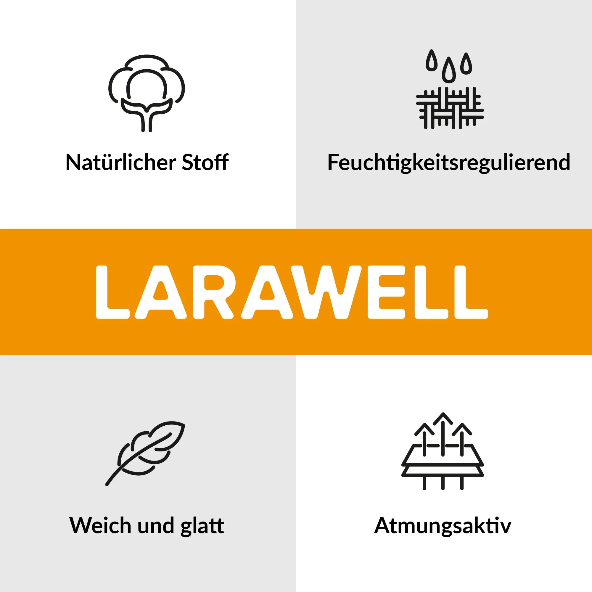 LARAWELL Bettwäsche 135x200 Baumwolle Ganzjahres Bettwäsche-Sets rot grau gestreift Premium - Image 13