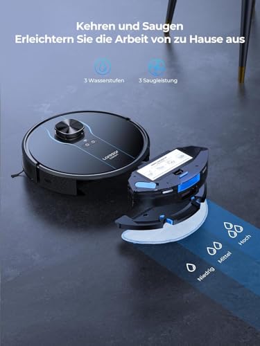 Laresar Clean Saugroboter mit Wischfunktion, Saugroboter mit Absaugstation L6 Nex, LiDAR Navigation, 3L Staubsauger bis zu 180Min, 3-in-1 Kehren, Wischen und Staubsaugen, Ideal für Tierhaare - Image 4