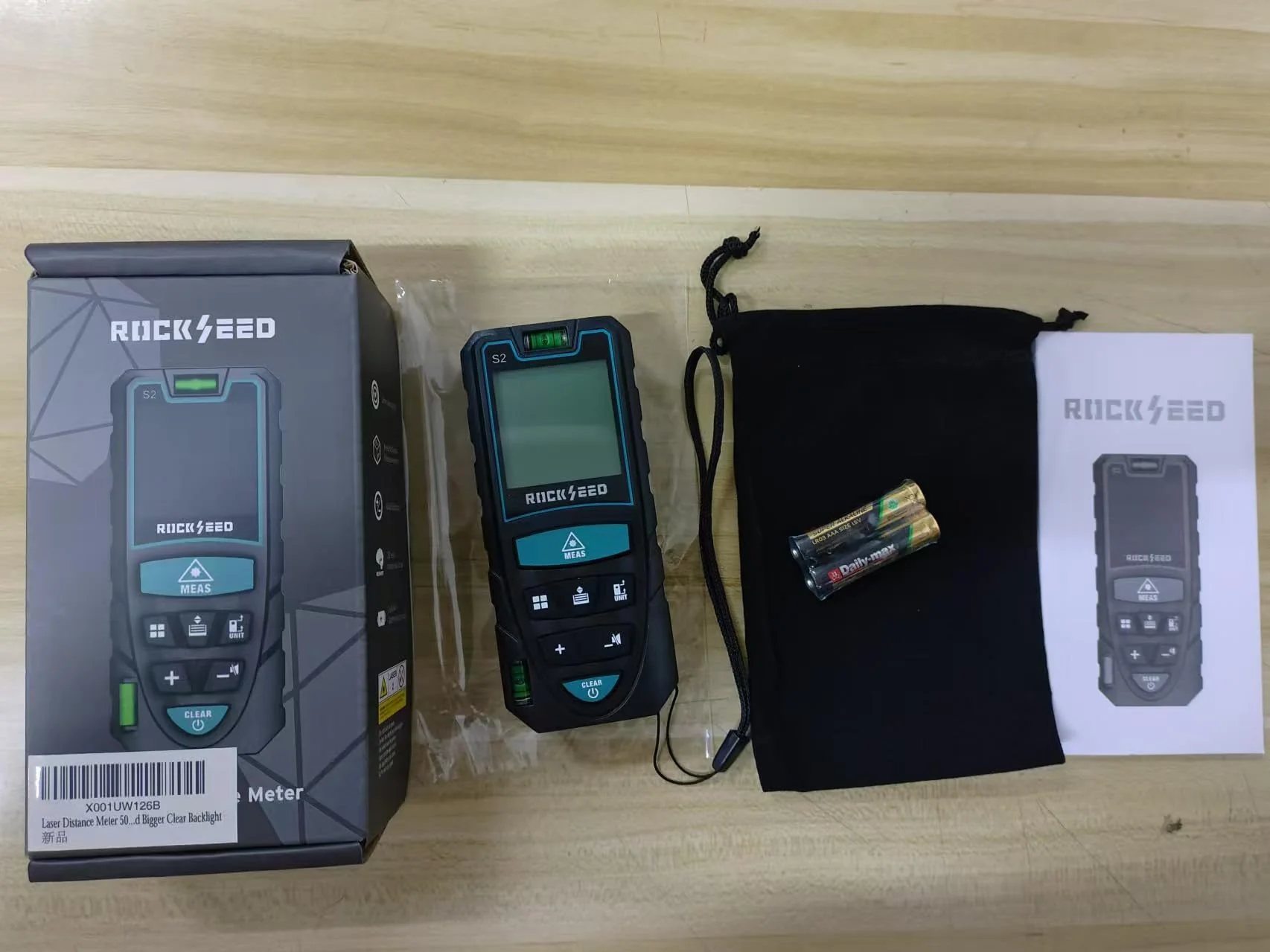 Laser-Entferungsmesser 100M,RockSeed Digitaler Lasermessgerät mit 2 Blasenebenen,Tragbarer Lasermessgerät M/In/Ft Einheit Hintergrundbeleuchtetes LCD zur Messung Entfernung/Fläche/Volumen/Pythagorean - Image 8