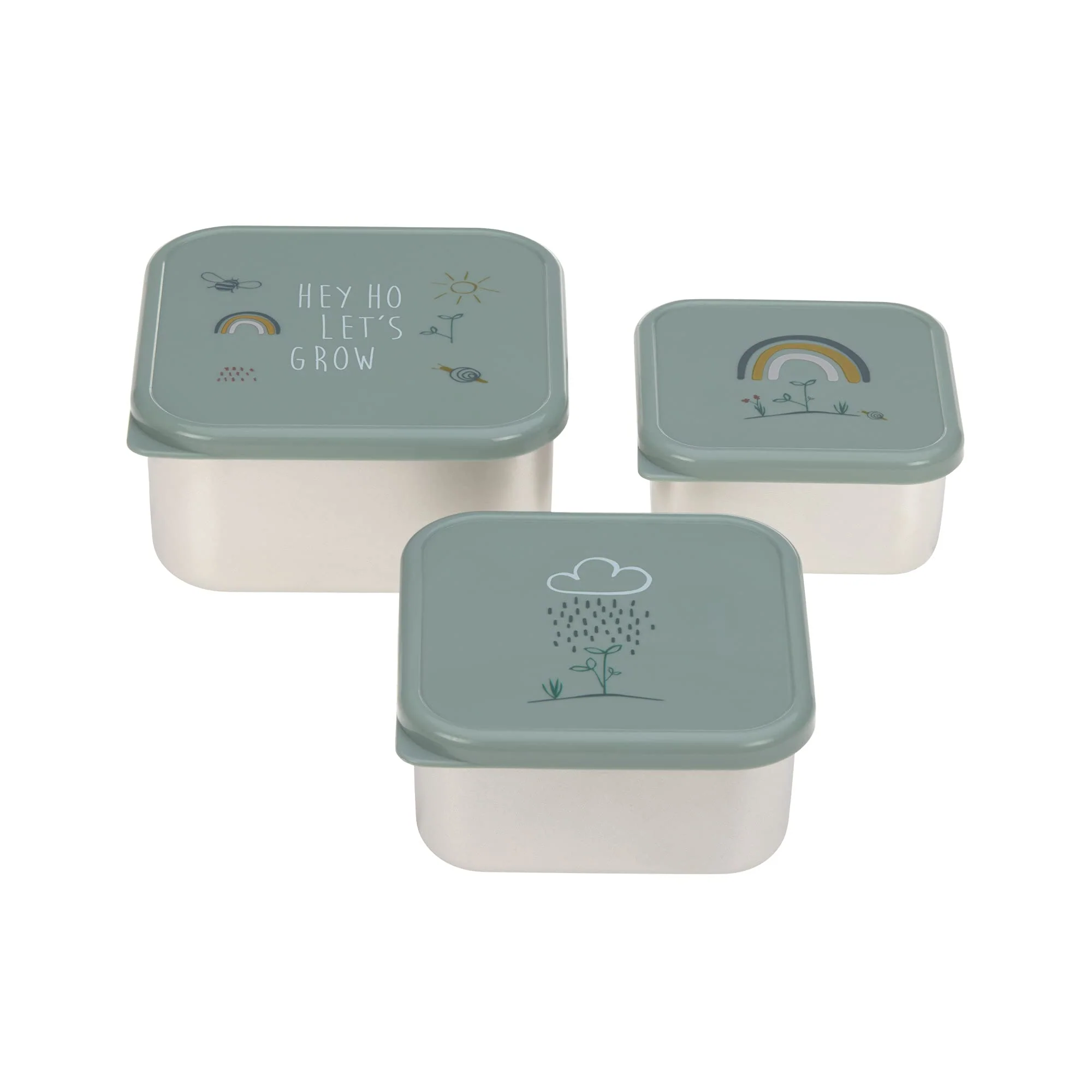 LÄSSIG Snackbox 3er Set Edelstahl 3 Stück Garden Explorer - Image 8