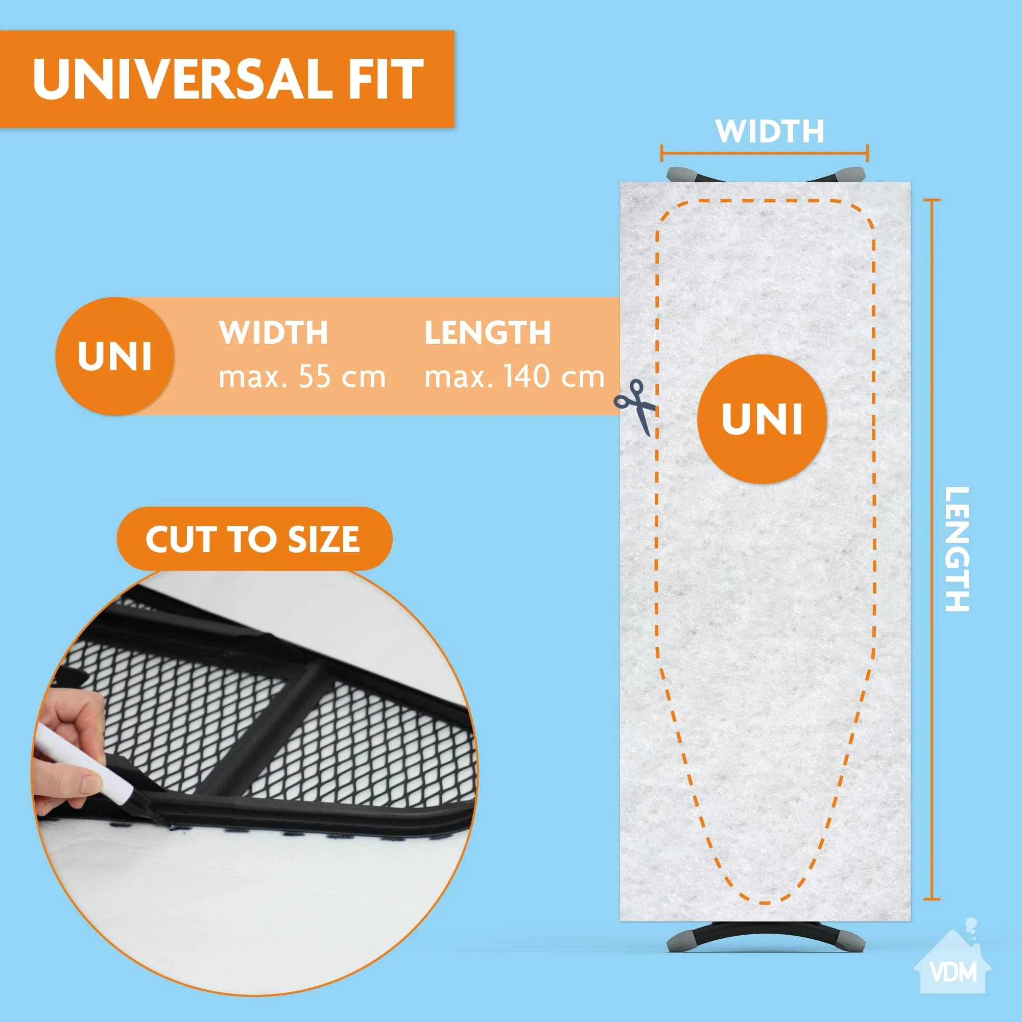LaundrySpecialist Bügelbrett Polsterung 140x55cm extra dick (6mm) [700gr/m²] - Erforderliche Bügeltischauflage für Dampfbügeleisen geeignet - Passend für alle Bügelbretter und Bügeltischbezüge - Image 2