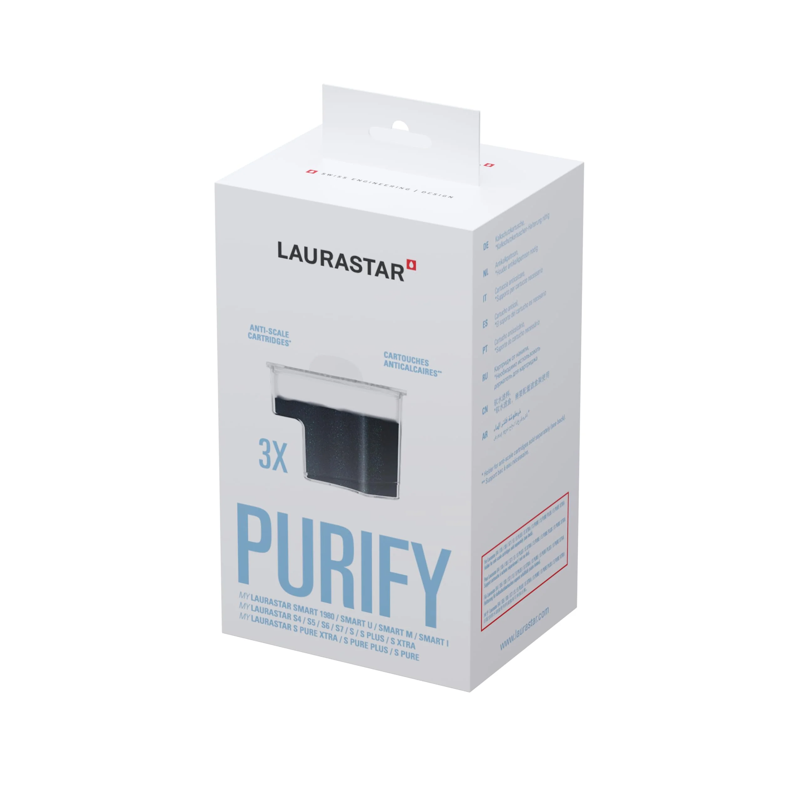 Laurastar Anti-Kalk-Kartusche – SMART – 3er-Pack, Korrosionsschutz, Anti-Salz, Anti-Kalk-Granulat, geeignet für Smart U/M/I (Verpackung kann variieren), Schwarz - Image 2