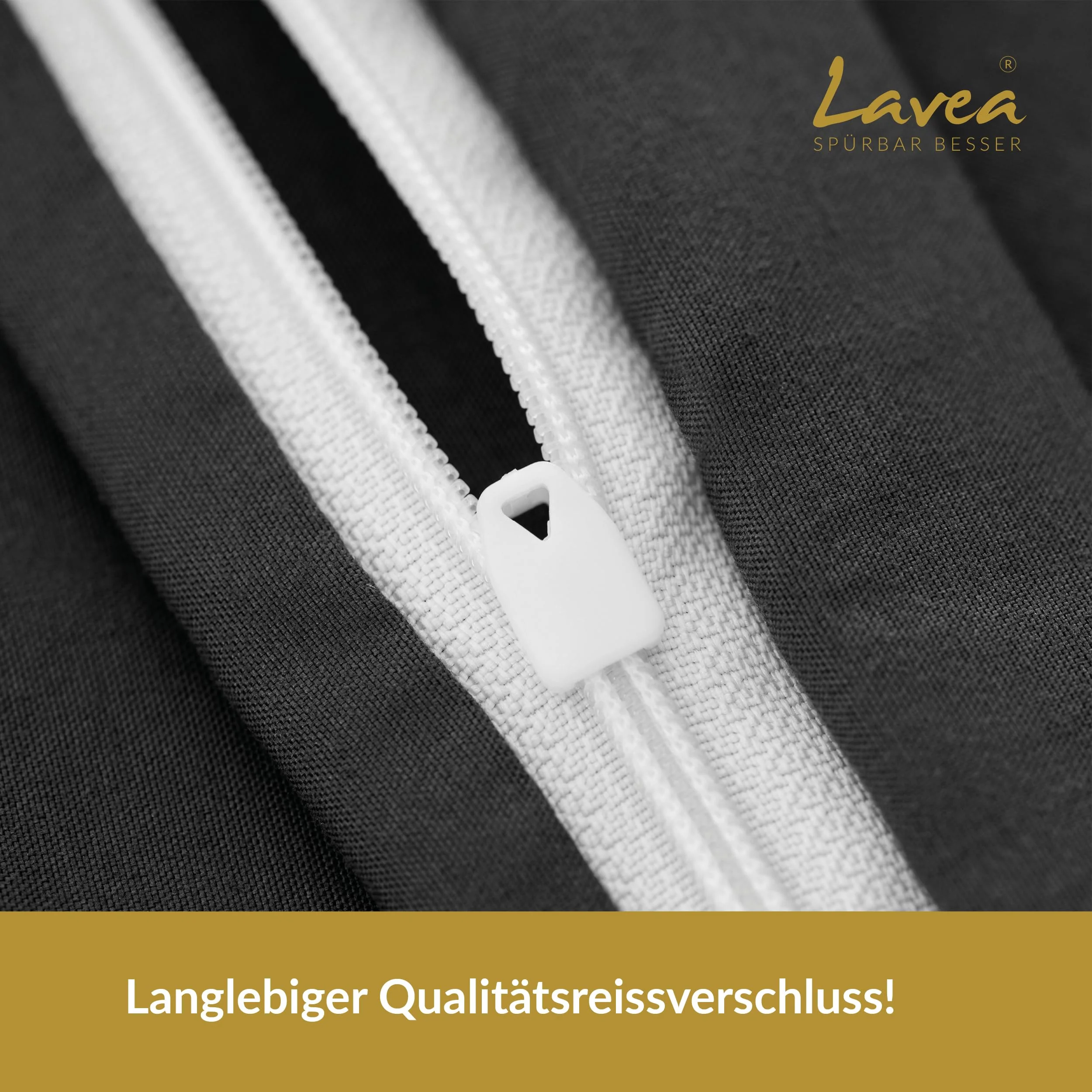 Lavea Bettwäsche Set 4teilig - 135x200 (2X) + 80x80 (2X) Anthrazit aus Mikrofaser - Ultraweich, Atmungsaktiv & Hypoallergen, ÖKO-TEX Bettwäsche Set mit Qualitätsreißverschluss - Image 5