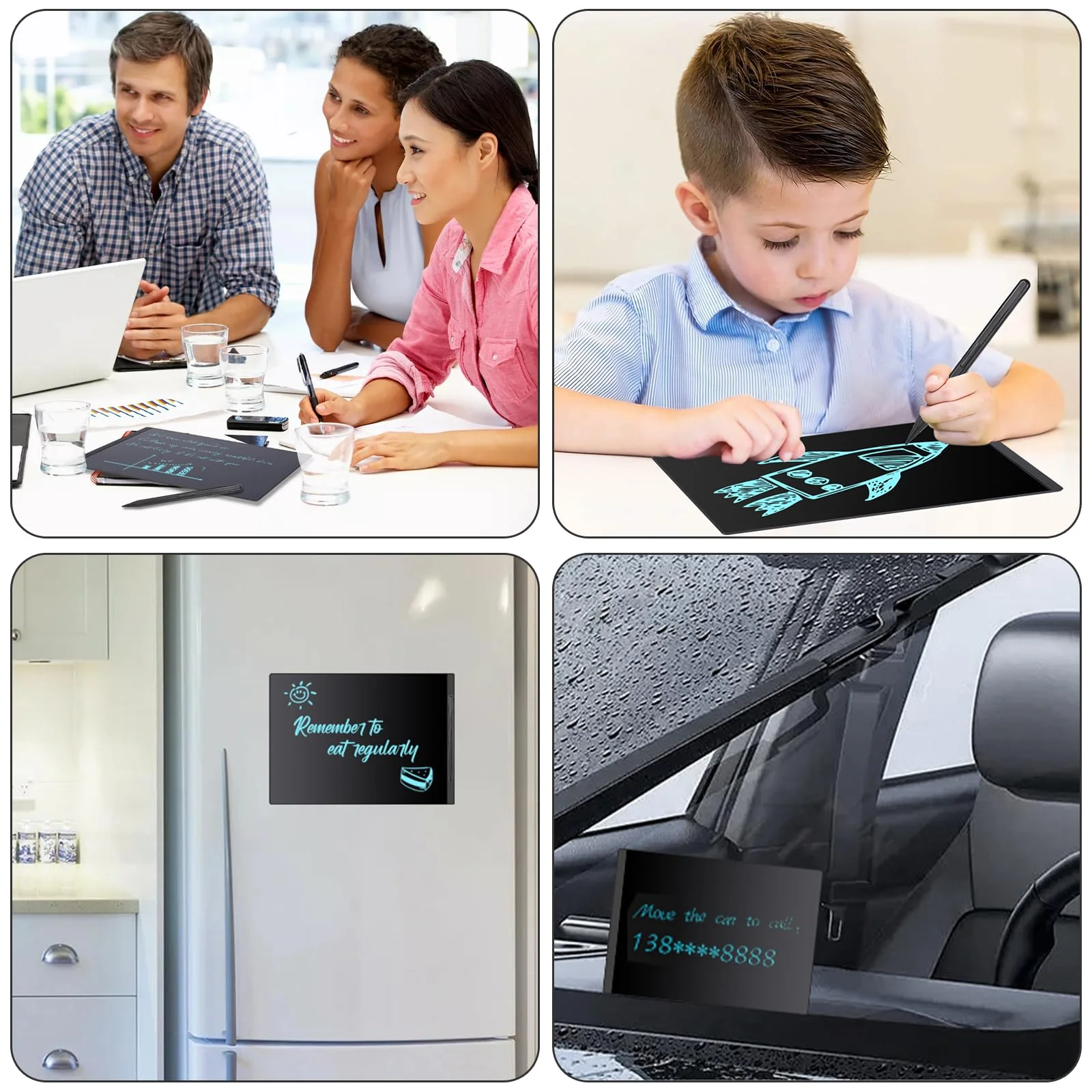 LCD Schreibtafel, Czemo 11.5 Zoll Vollbild LCD-Schreibtafeln für Erwachsene und Kinder mit Magnetstif, Elektronisches LCD Schreibbrett Digitales Zeichenbrett für Büro, Memos und Notizen