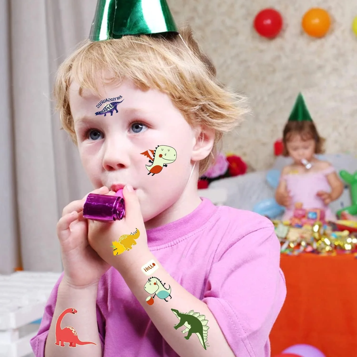 LEADTEAM 90 Stück Dinosaur Tattoo Kinder Jungen, Leucht Kindertattoos Temporäre Tattoos Aufkleber Sticker, Dinosaurier Spielzeug Geschenk Geburtstag Deko Party Mitgebsel Kindergeburtstag Junge - Image 2
