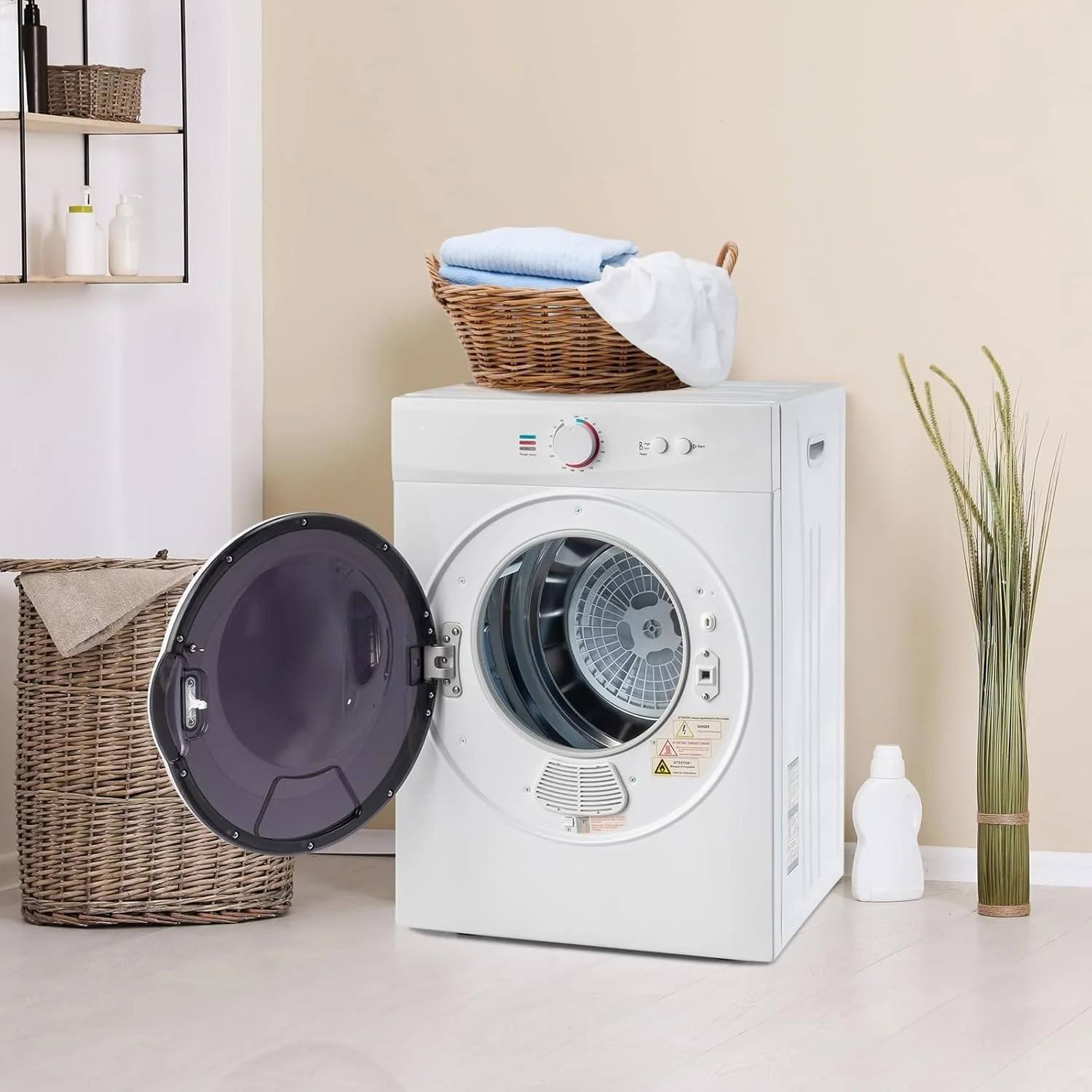 LEADZM Mini Wäschetrockner Elektrischer Trockner Ablufttrockner,3KG,40L,900W,3 Trocknungsmodi