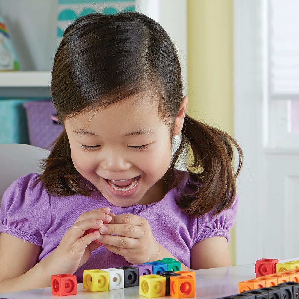Learning Resources MathLink Steckwürfel, 100-teiliges Set, Kinder ab 5 Jahren, Mathe Würfel zum Zählen, Muster Legen und Feinmotorik trainieren, Lernspielzeug in 10 Farben - Image 2