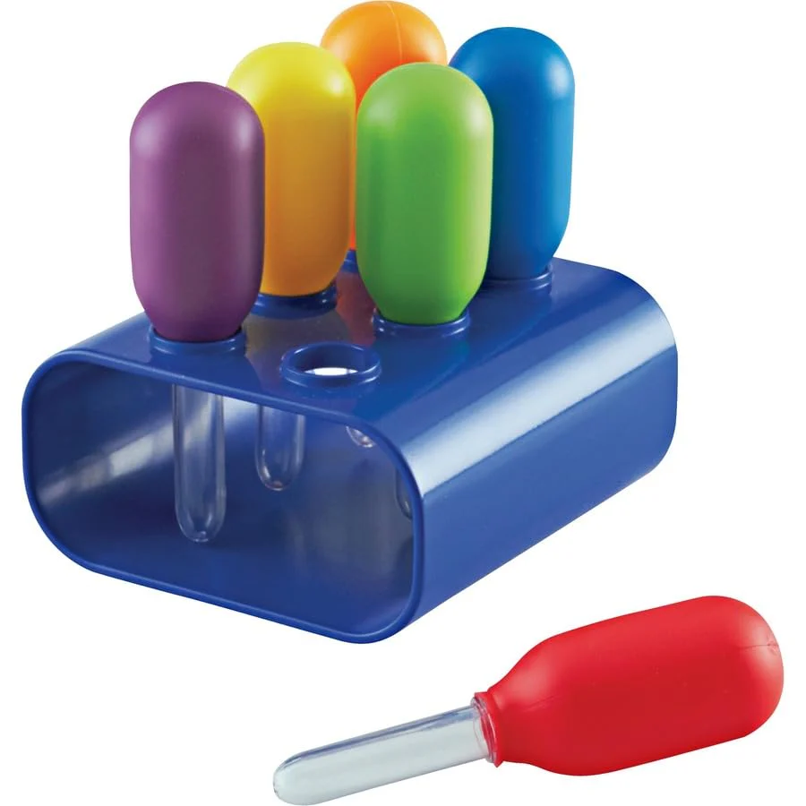 Learning Resources Riesen-Pipetten (Set mit 6 Stück in Halterung), pipetten groß für tuff Tray & Sensory Play, wasserspielzeug Kinder, Pipette für wissenschaftliche experimente für Kinder ab 3+ - Image 4