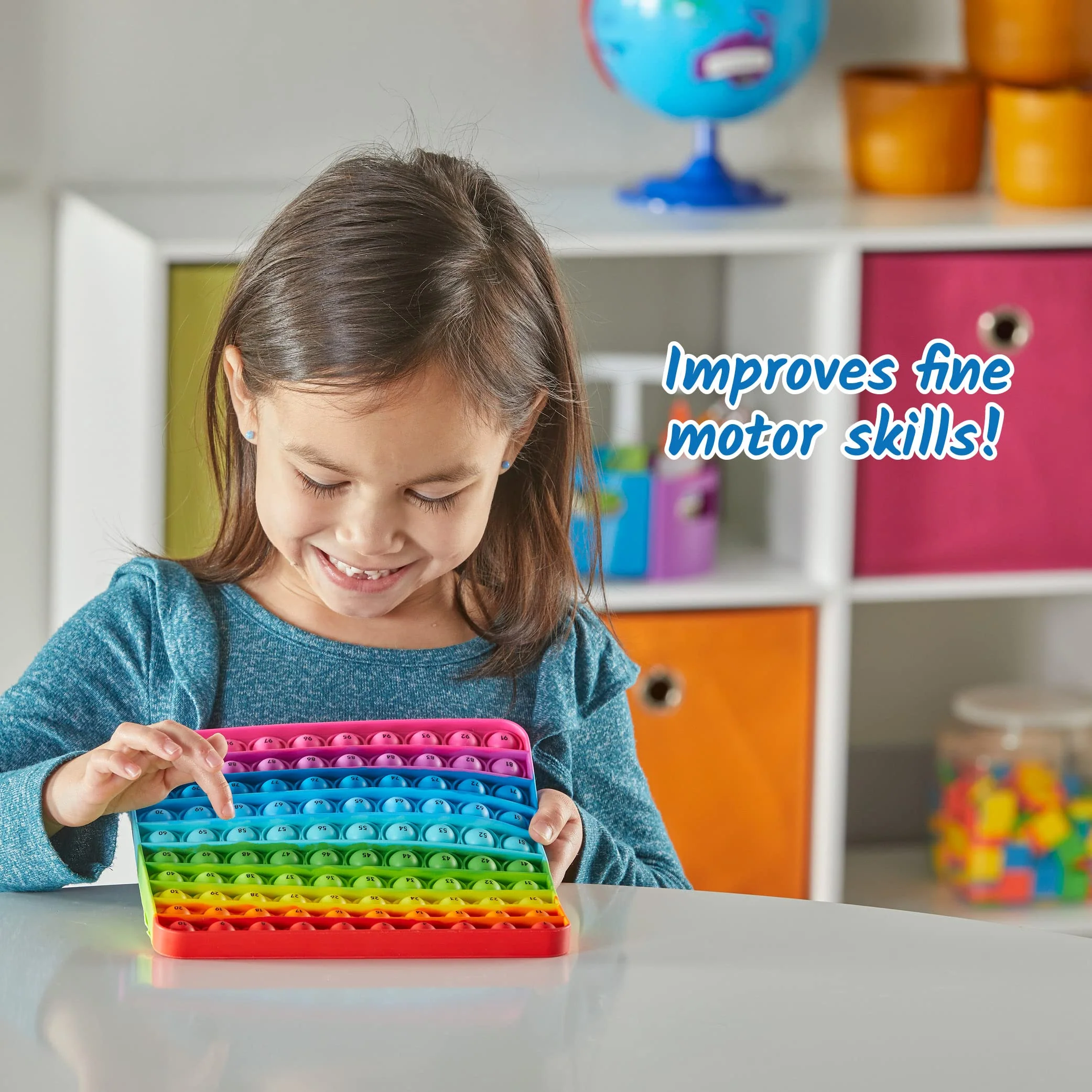 Learning Resources Sensorik-Poppit Hunderter-Zahlenbrett, drücken und zählen, Stressabbau-Spielzeug zum Eindrücken, Multiplikationstraining, Feinmotorik-Spielzeug, Konzentrationsspielzeug für Kinder - Image 4