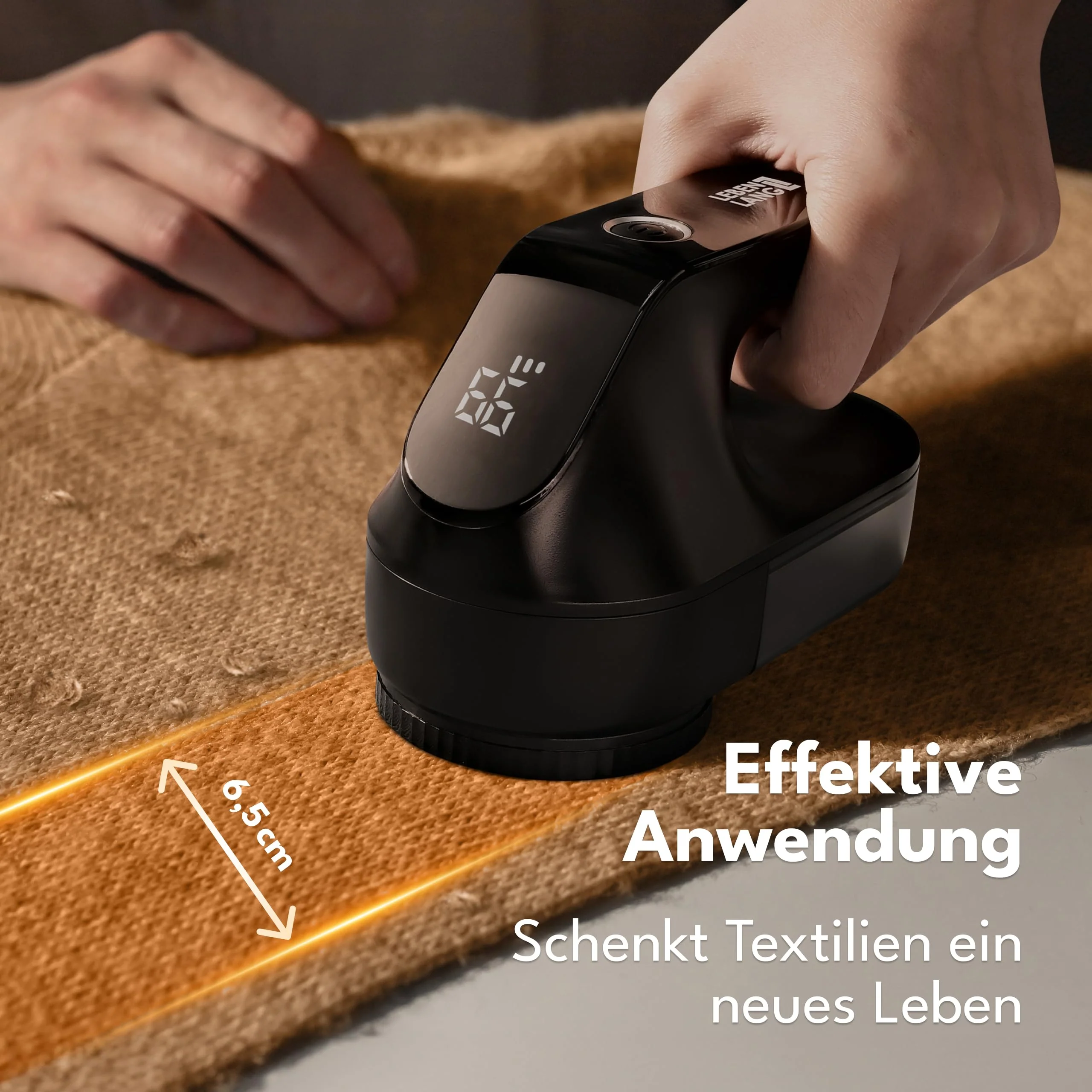 LEBENLANG Fusselrasierer Elektrisch 2000mAh - Inkl. LED Anzeige & Reinigungspinsel I Bis zu 2h Laufzeit I Flusenrasierer für Kleidung Fusselentferner Kleidung Lint Remover Fuselrasier Flusenentferner - Image 2