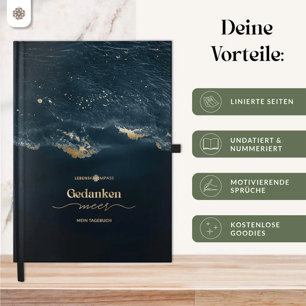 Lebenskompass® Gedankenmeer - Gedankentagebuch "Brise" - Tagebuch für Erwachsene - Gefühlstagebuch, Stimmungstagebuch zum Ausfüllen - Journal Buch für mehr Achtsamkeit im Alltag - Image 6